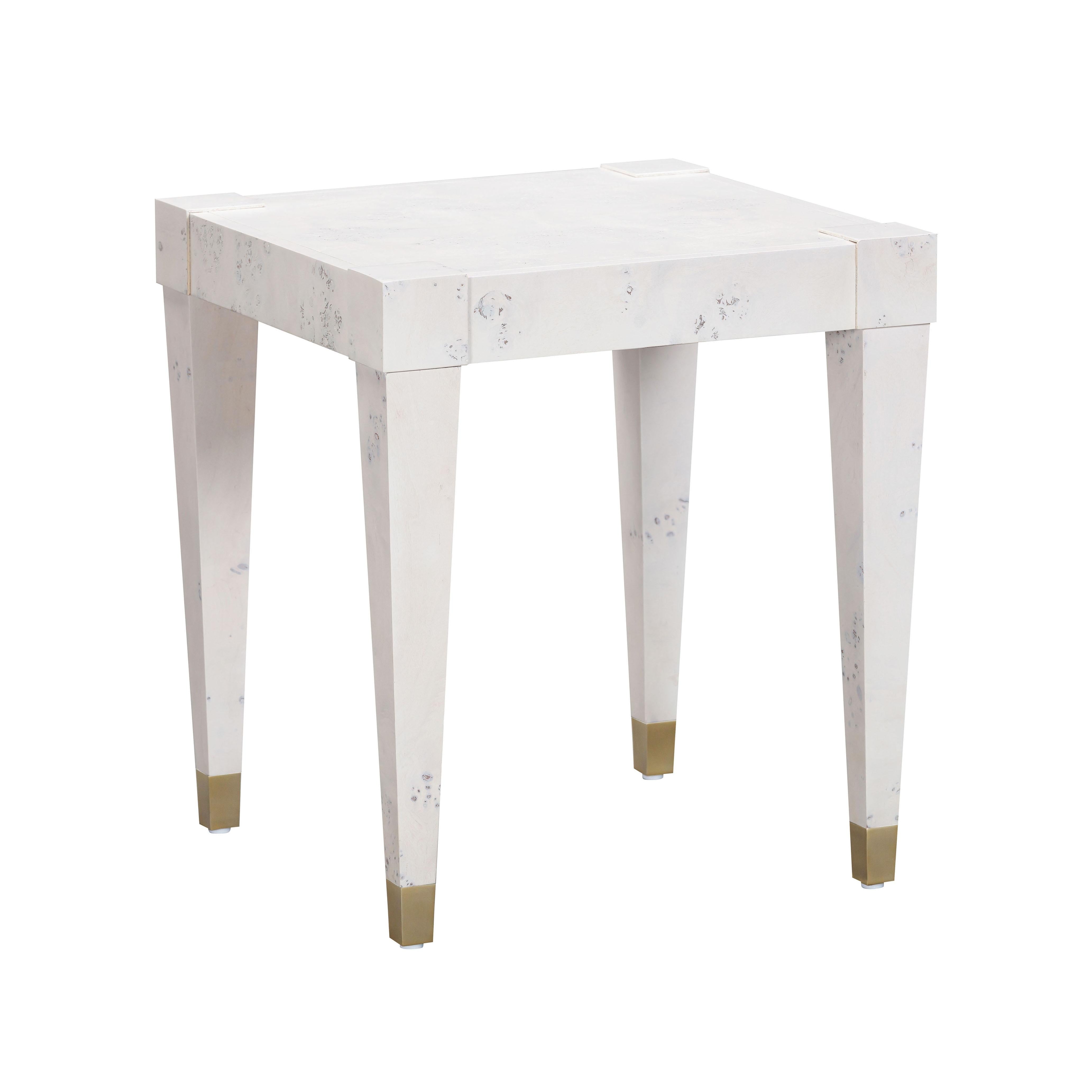 Brandyss White Burl End Table
