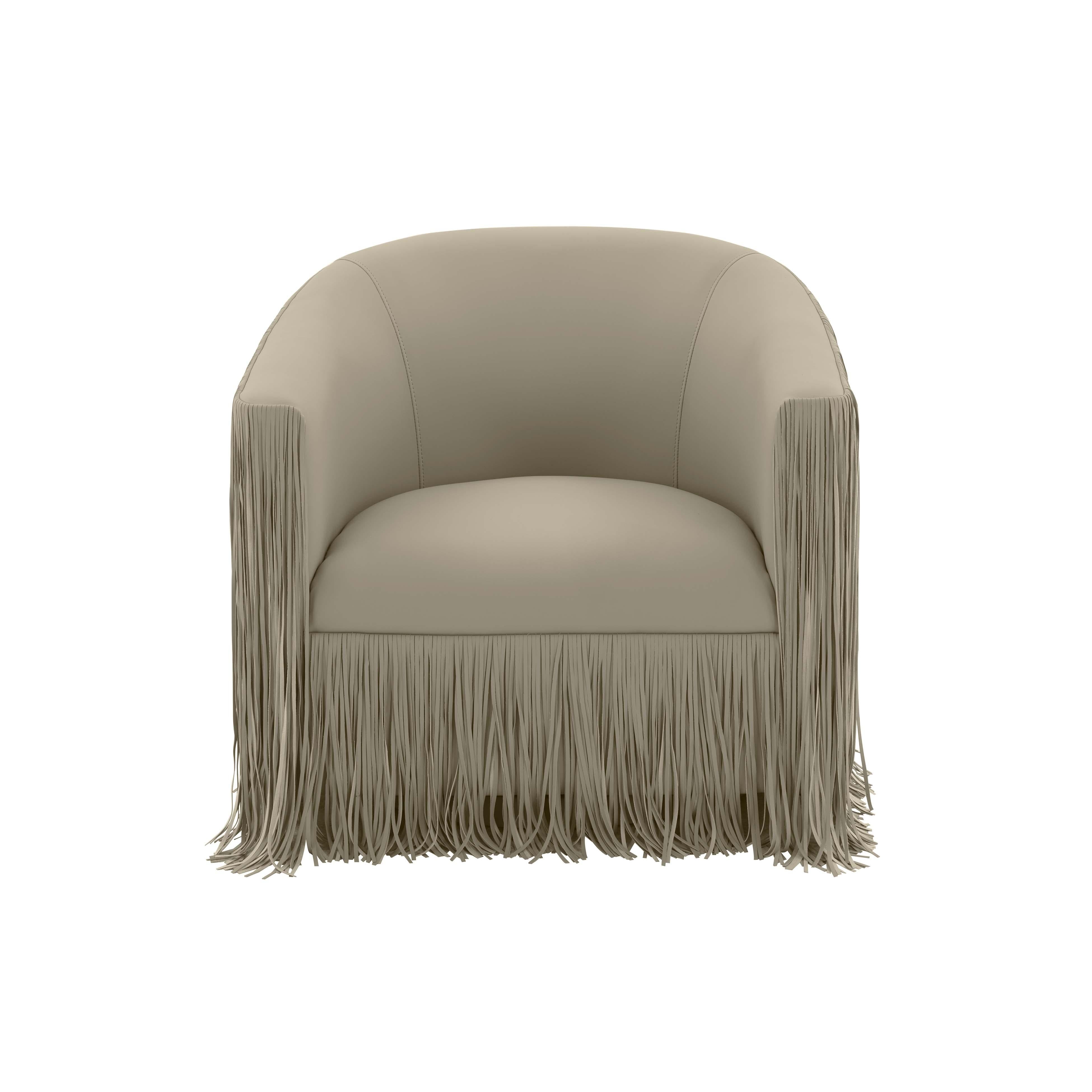 Shag Me Grey Performance Vegan Leather Swivel Chair
