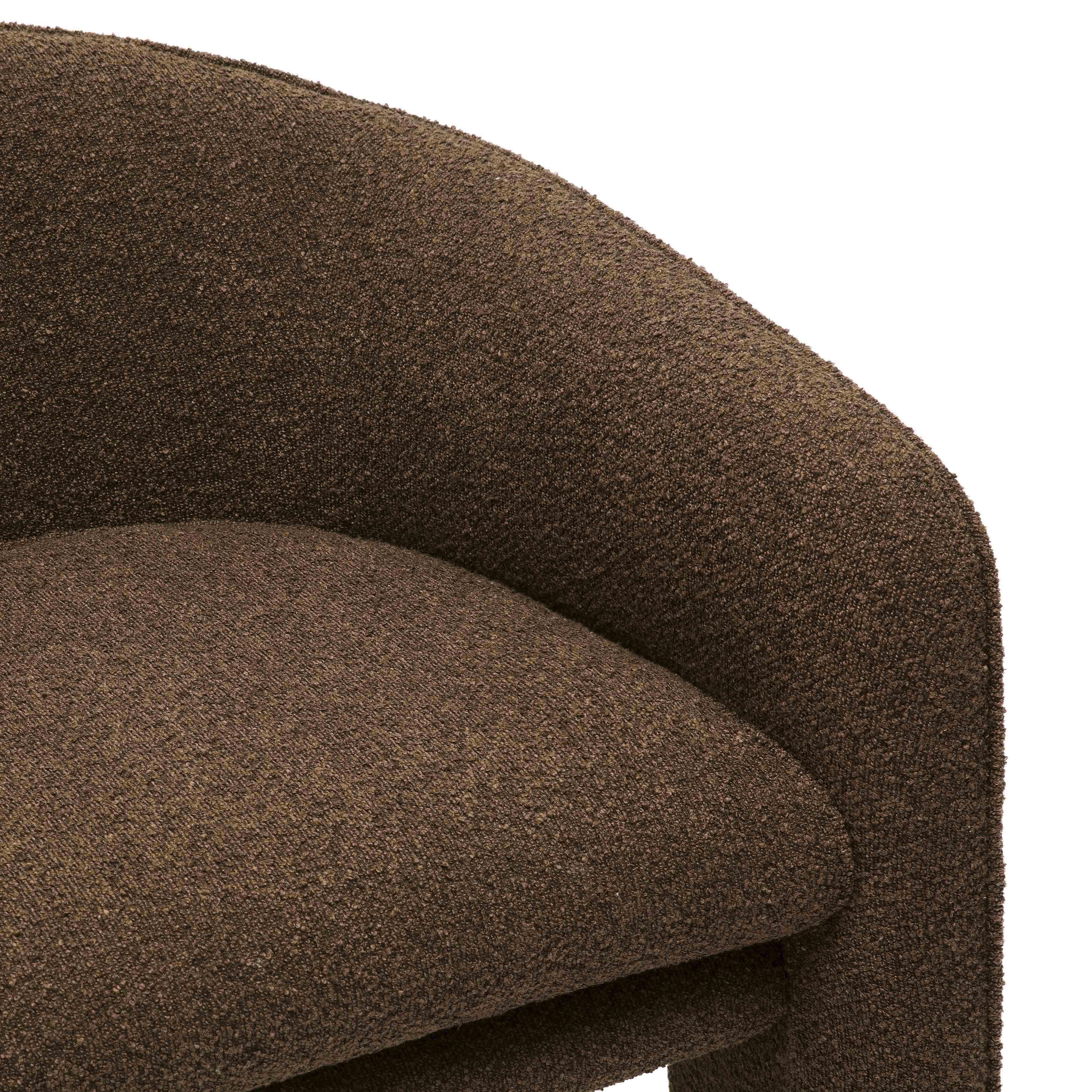 Marla Chocolate Brown Boucle Accent Chair - UK