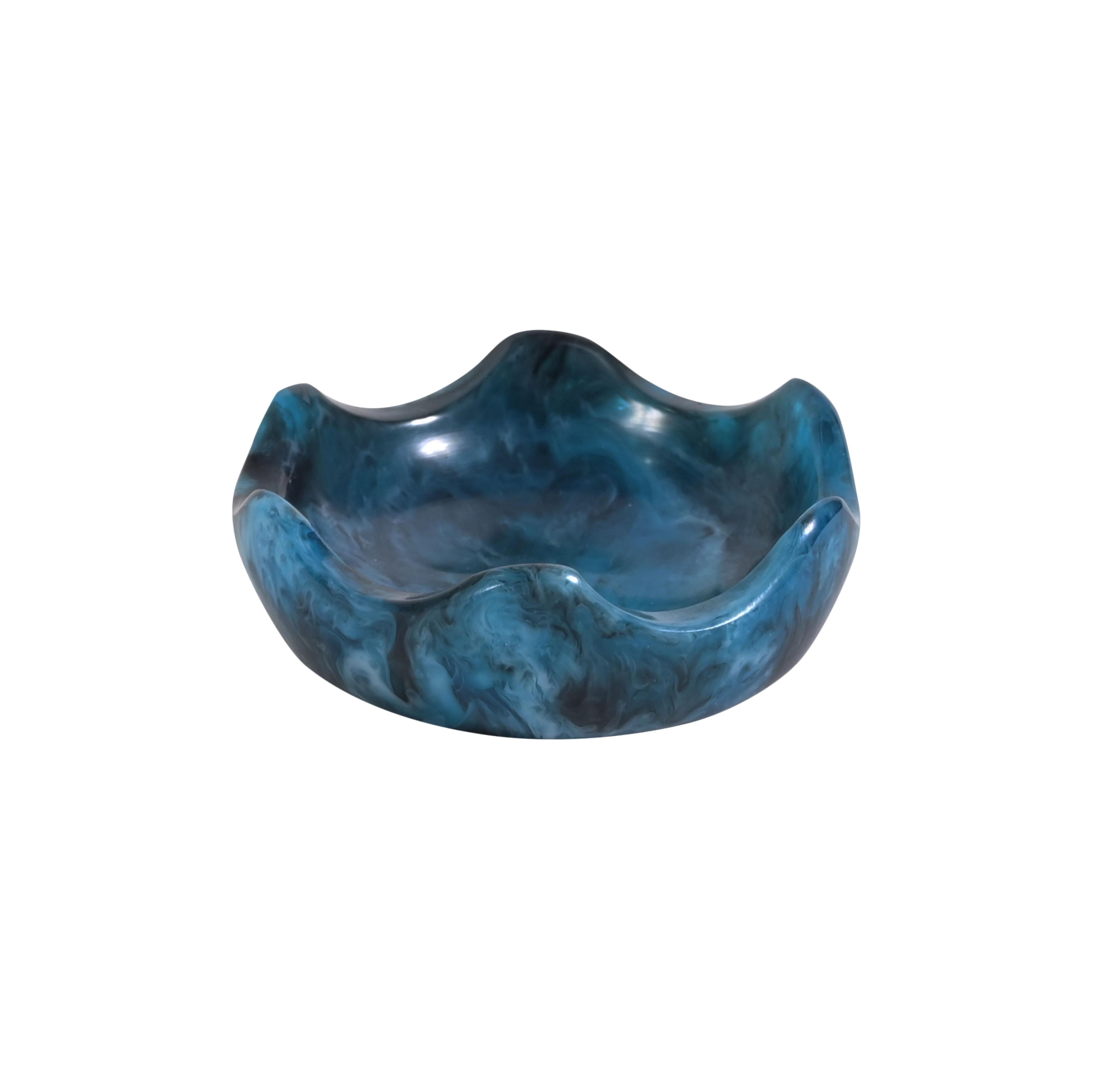 Platform Blue Swirl Resin Kiddush Cup