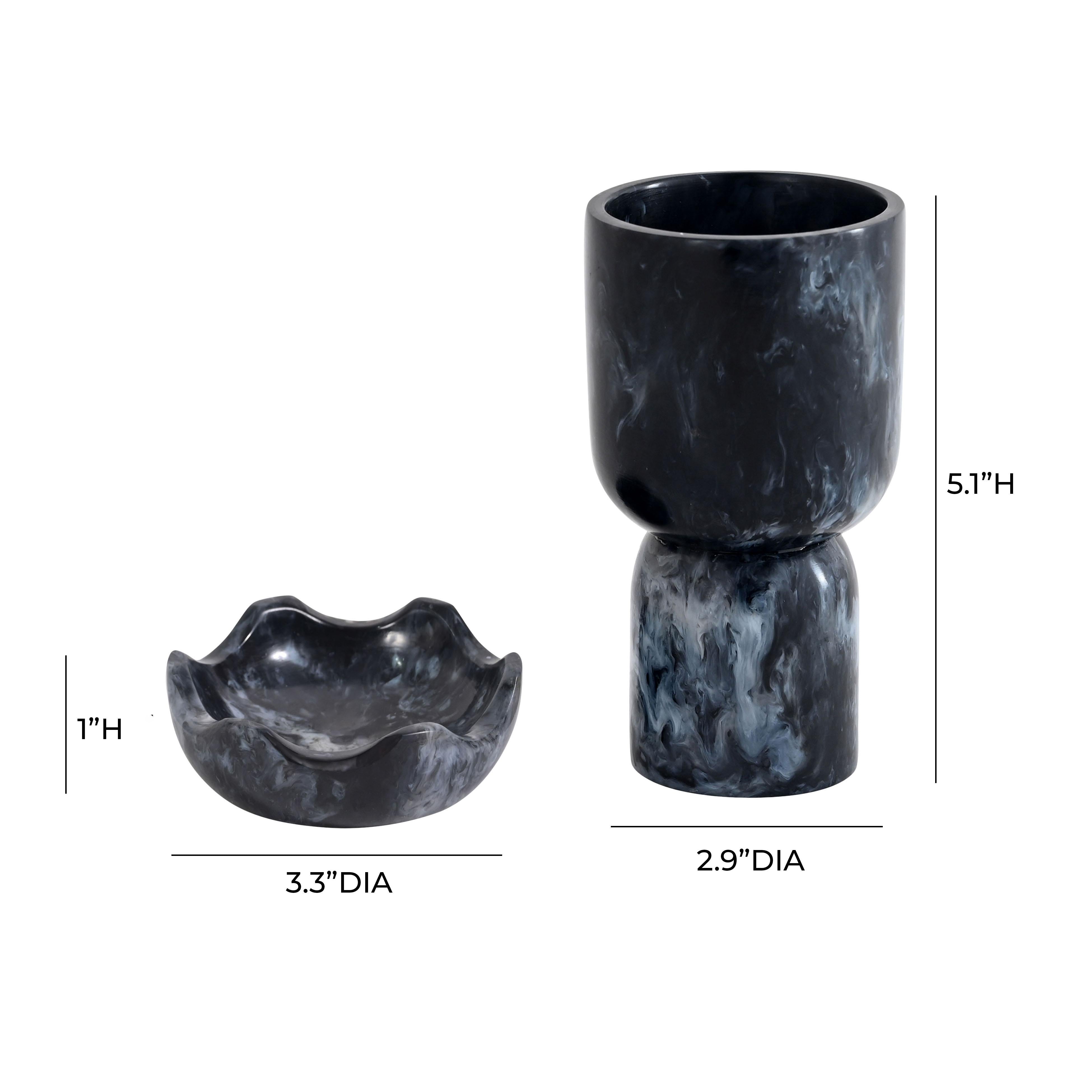 Platform Black Swirl Resin Kiddush Cup