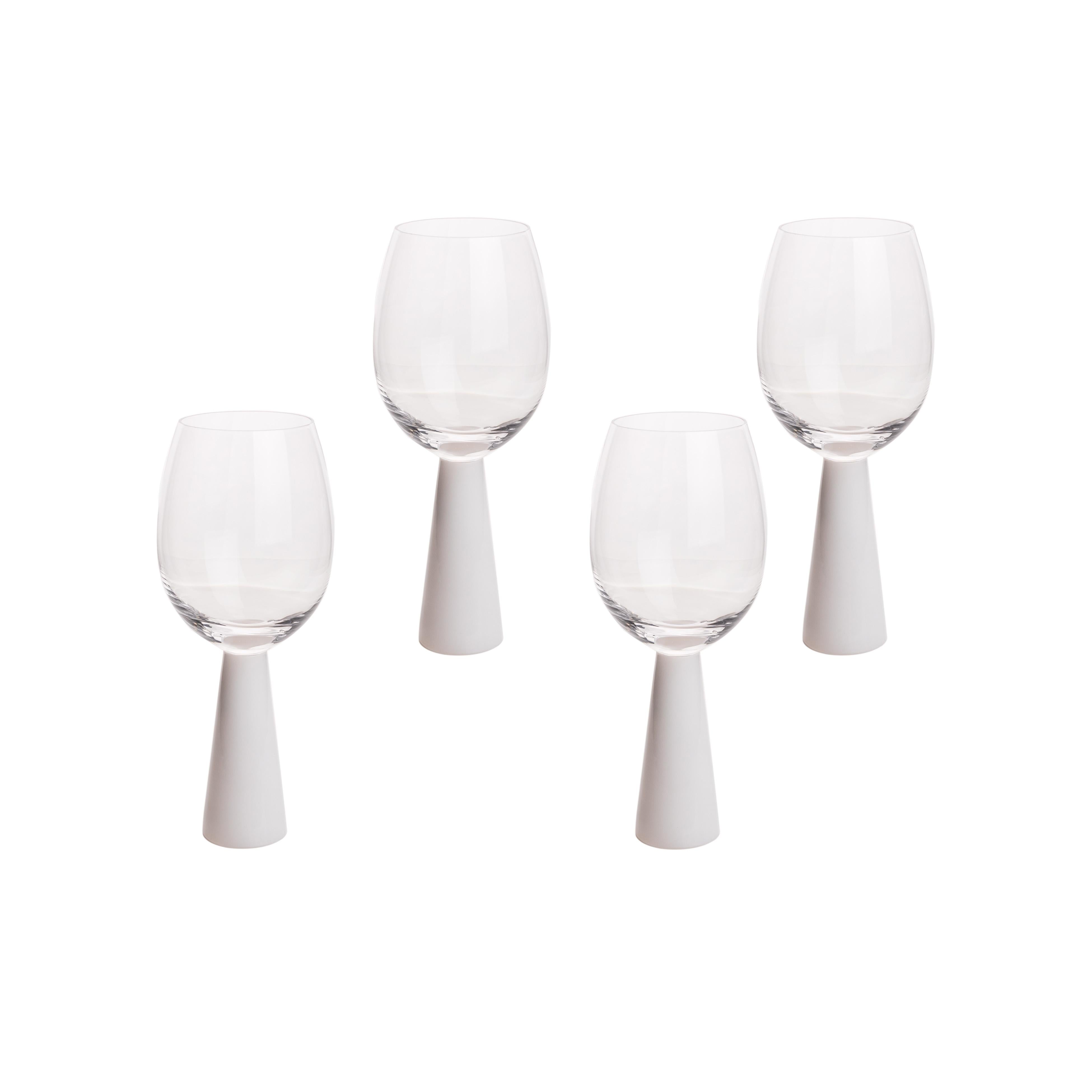 Rose White Wine Glasses - Set of 4