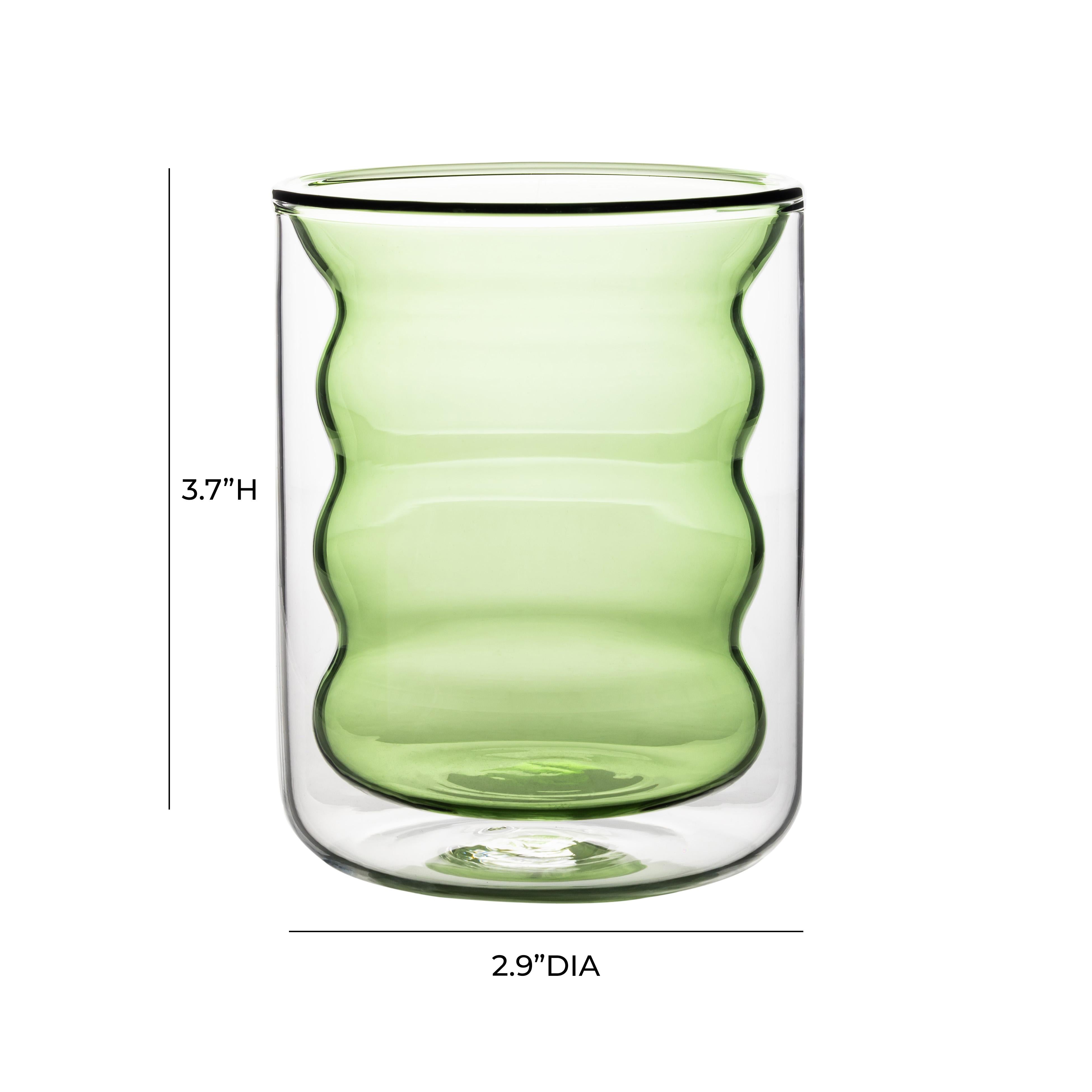 Waves Green Water Glass - Set of 4