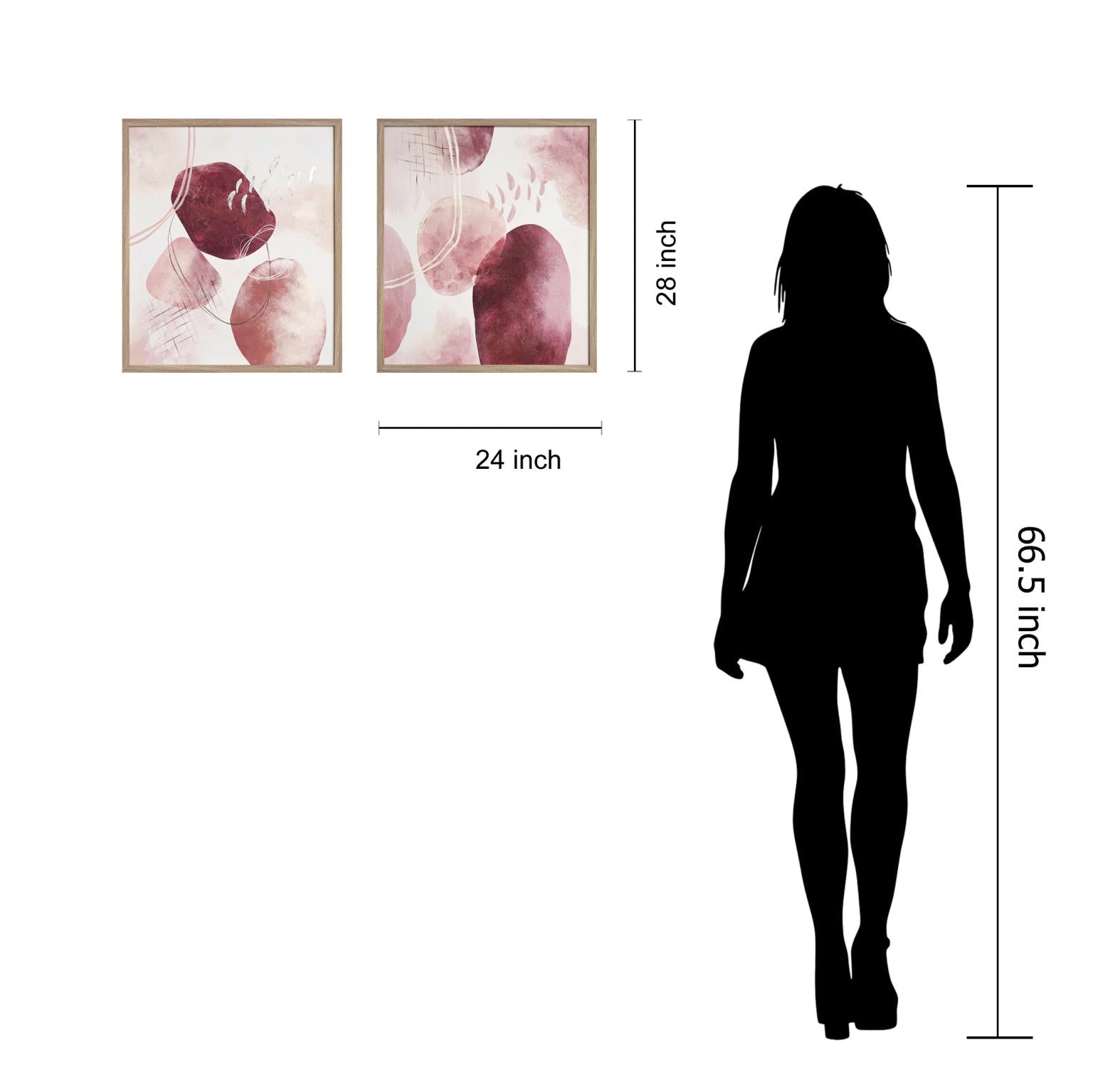 Hand Painted Textured Canvas In Frame (Set) Curated Canvas