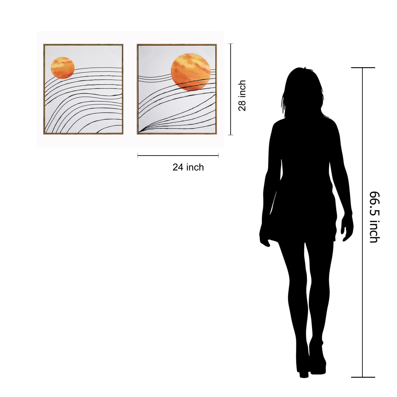 Hand Painted Textured Canvas In Frame (Set) Curated Canvas