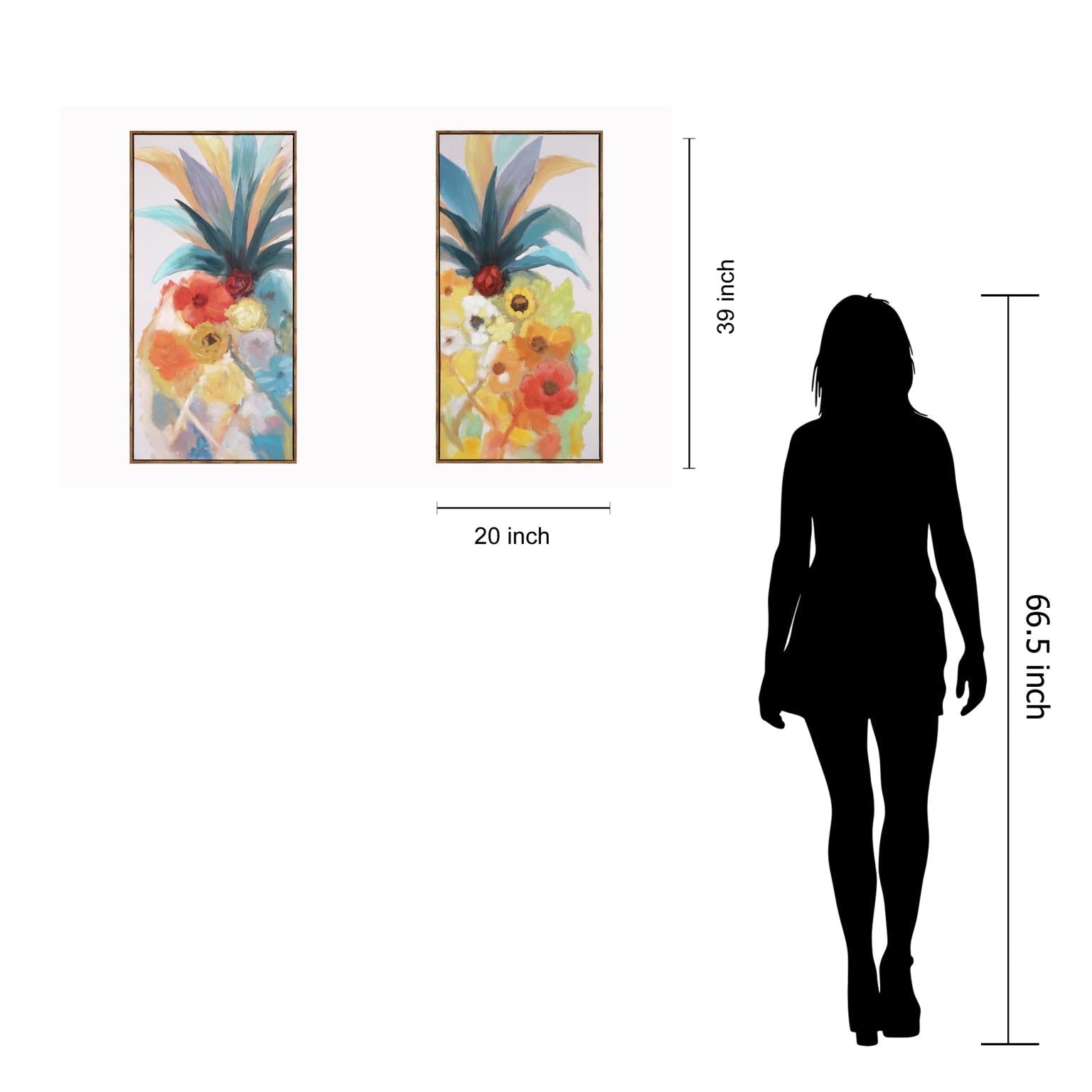 Hand Painted Textured Canvas In Frame (Set) Curated Canvas