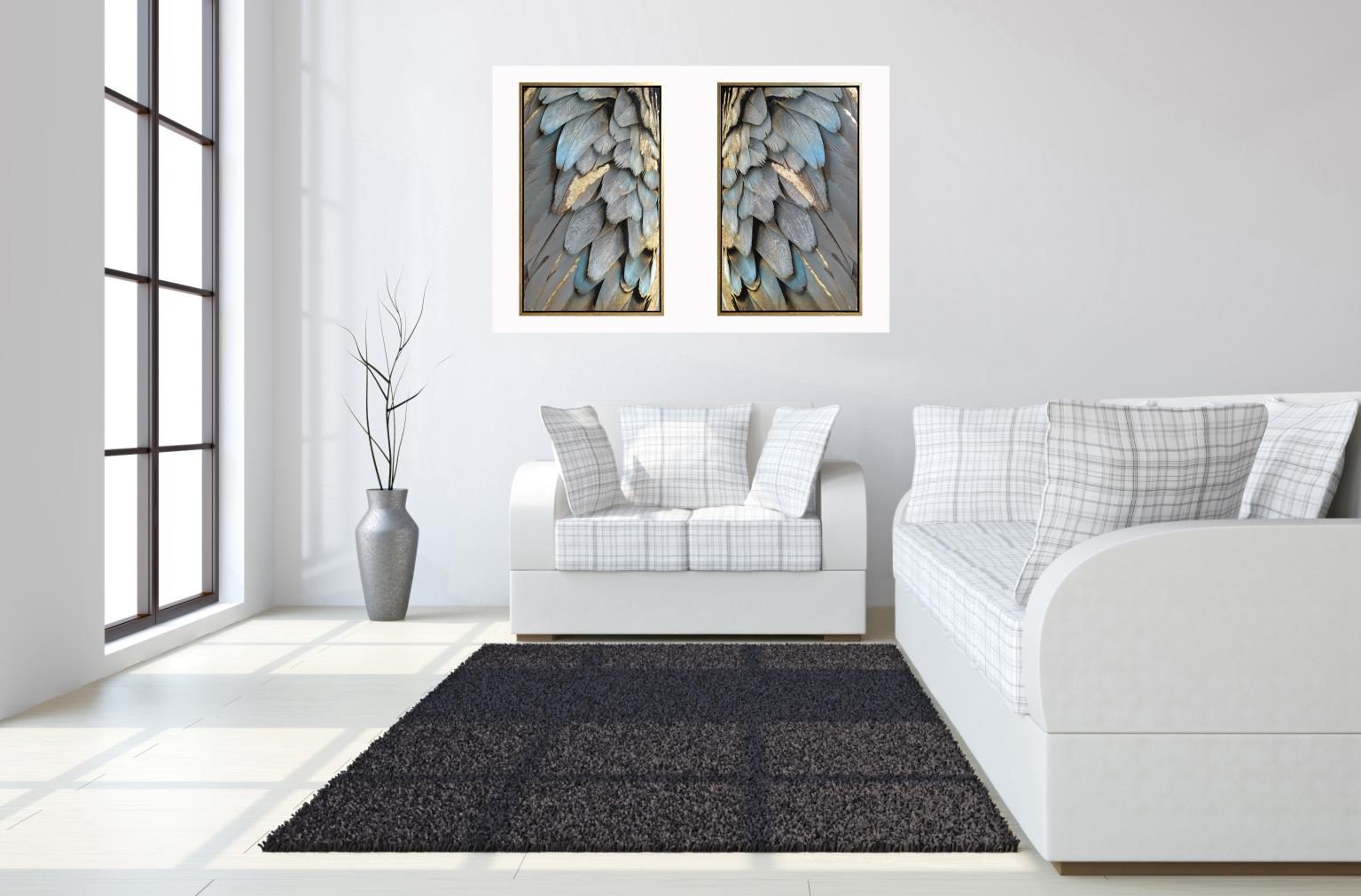 Hand Painted Textured Canvas In Frame (Set) Curated Canvas