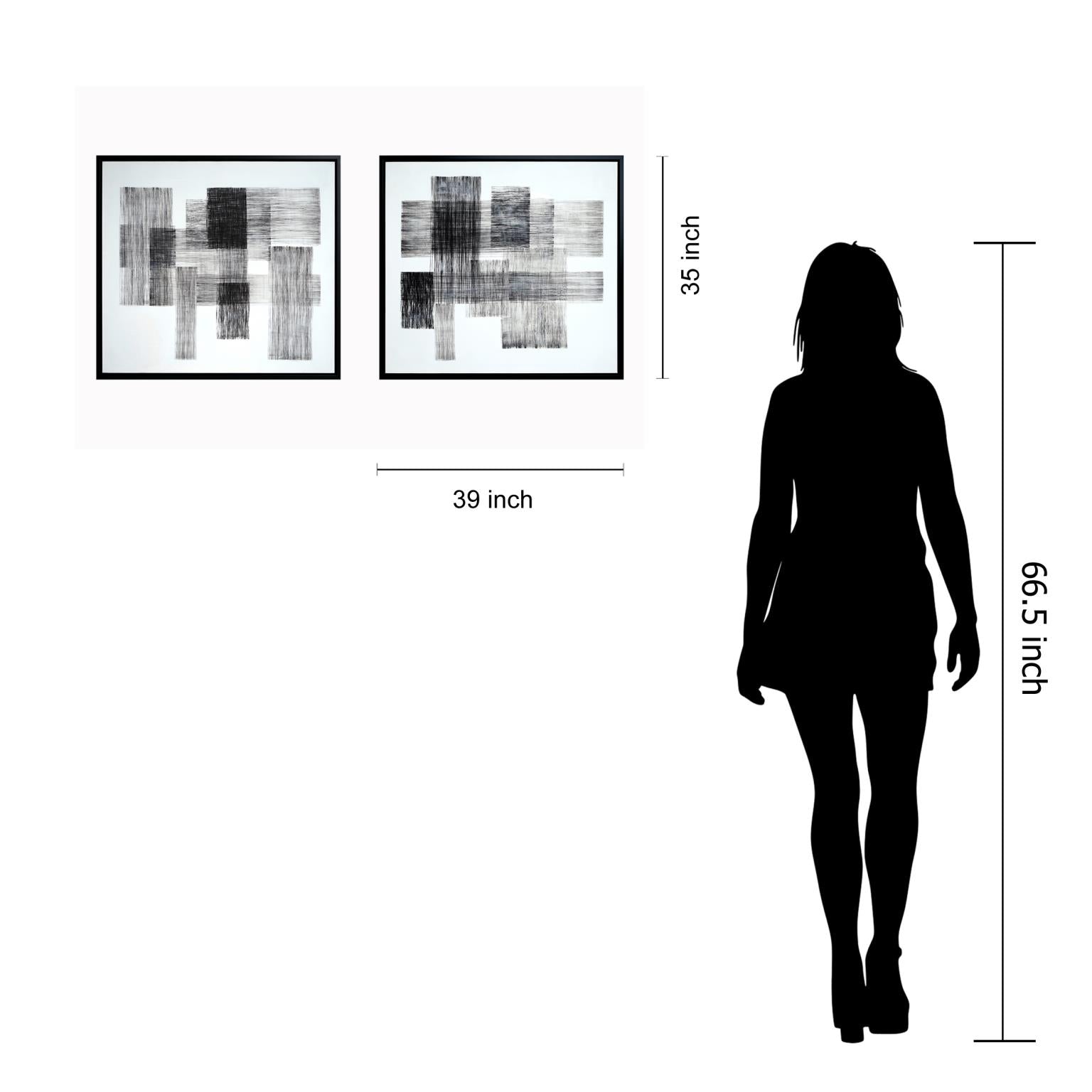 Hand Painted Textured Canvas In Frame (Set) Curated Canvas