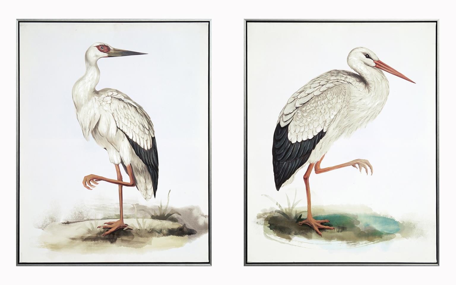 Hand Painted Textured Canvas In Frame (Set) Curated Canvas