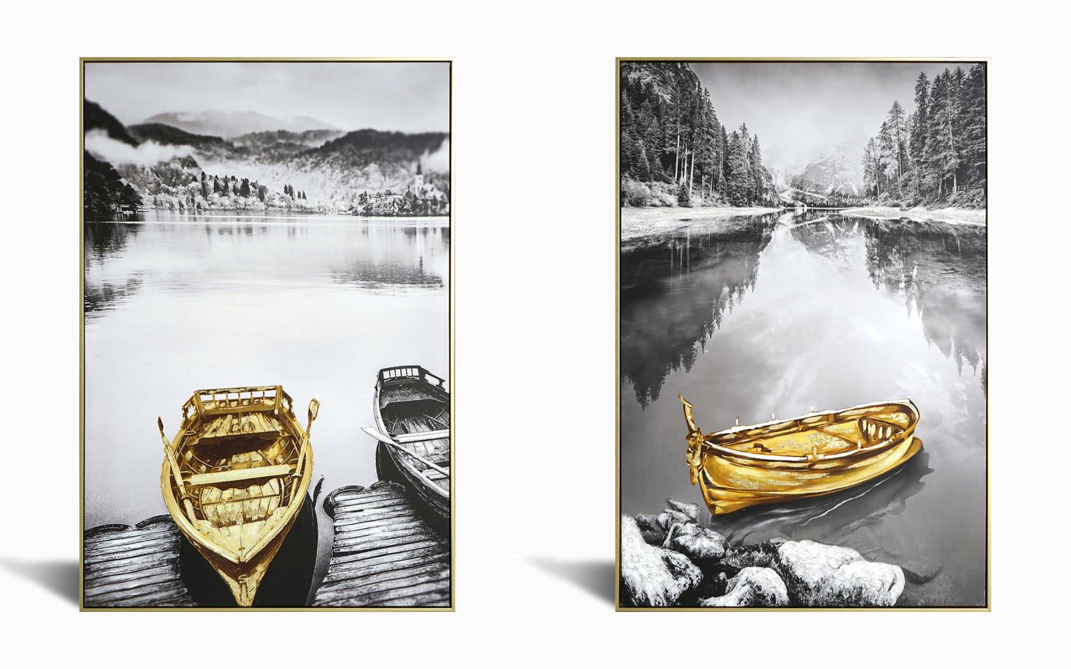 Hand Painted Textured Canvas In Frame (Set) Curated Canvas