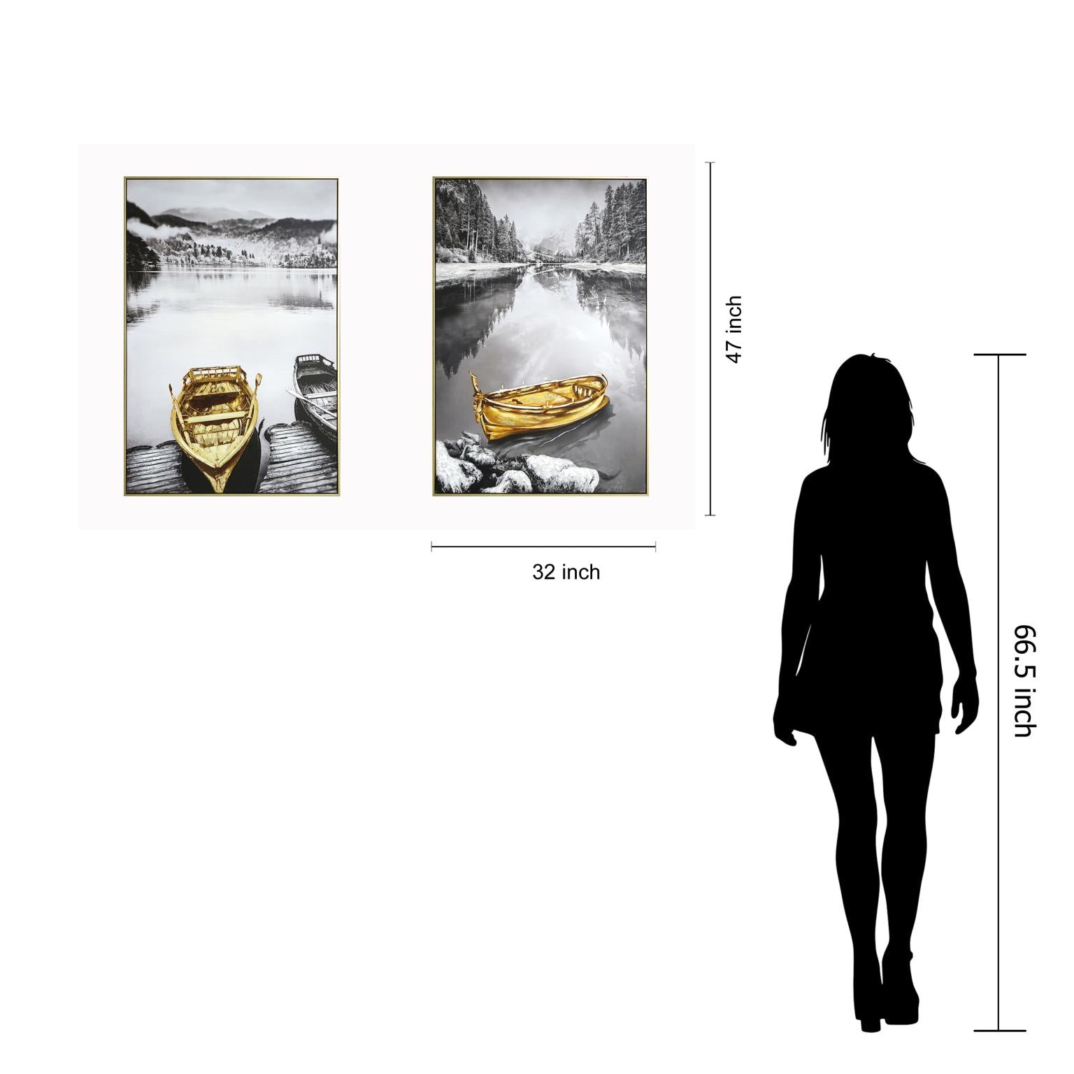 Hand Painted Textured Canvas In Frame (Set) Curated Canvas