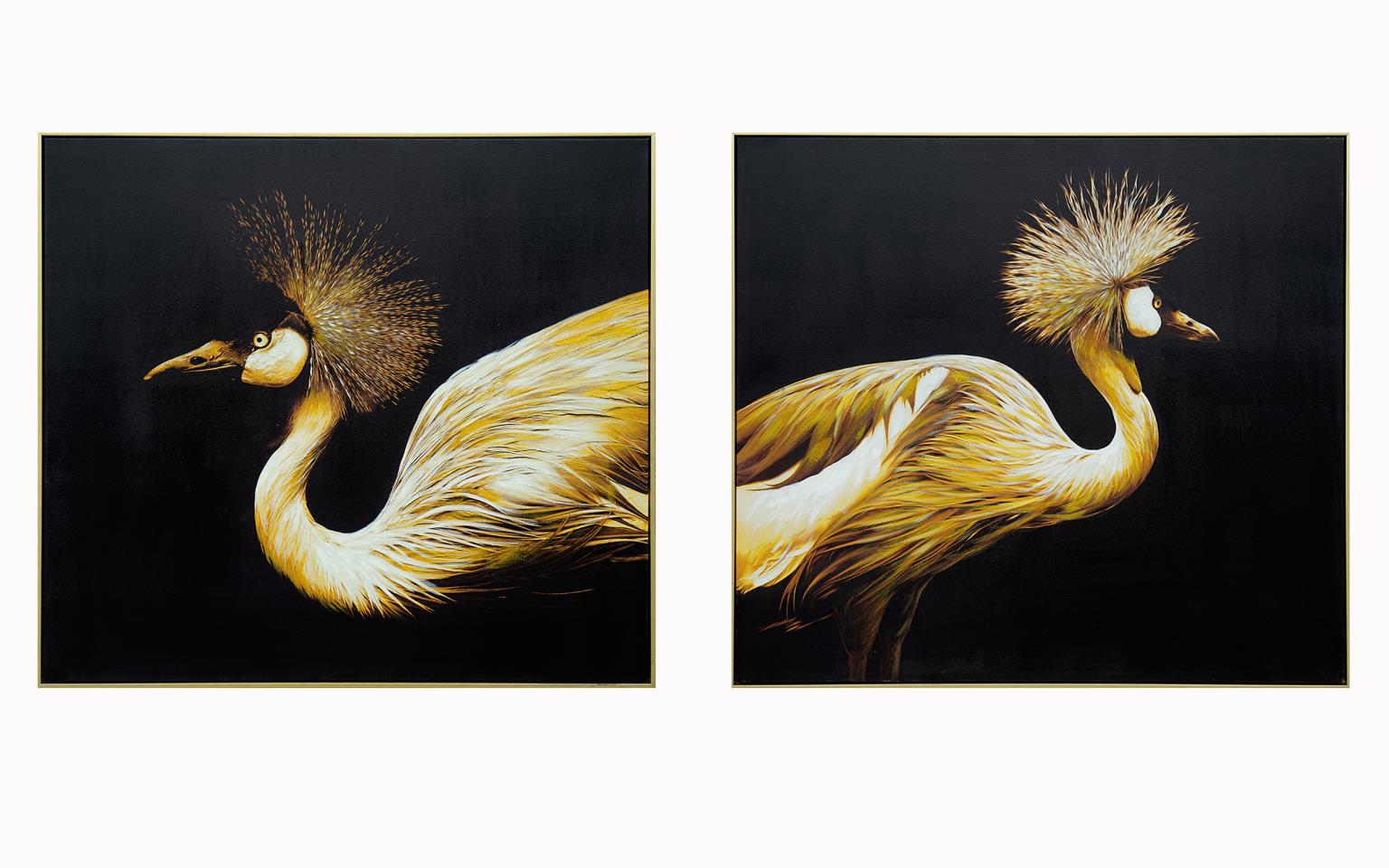 Hand Painted Textured Canvas In Frame (Set) Curated Canvas