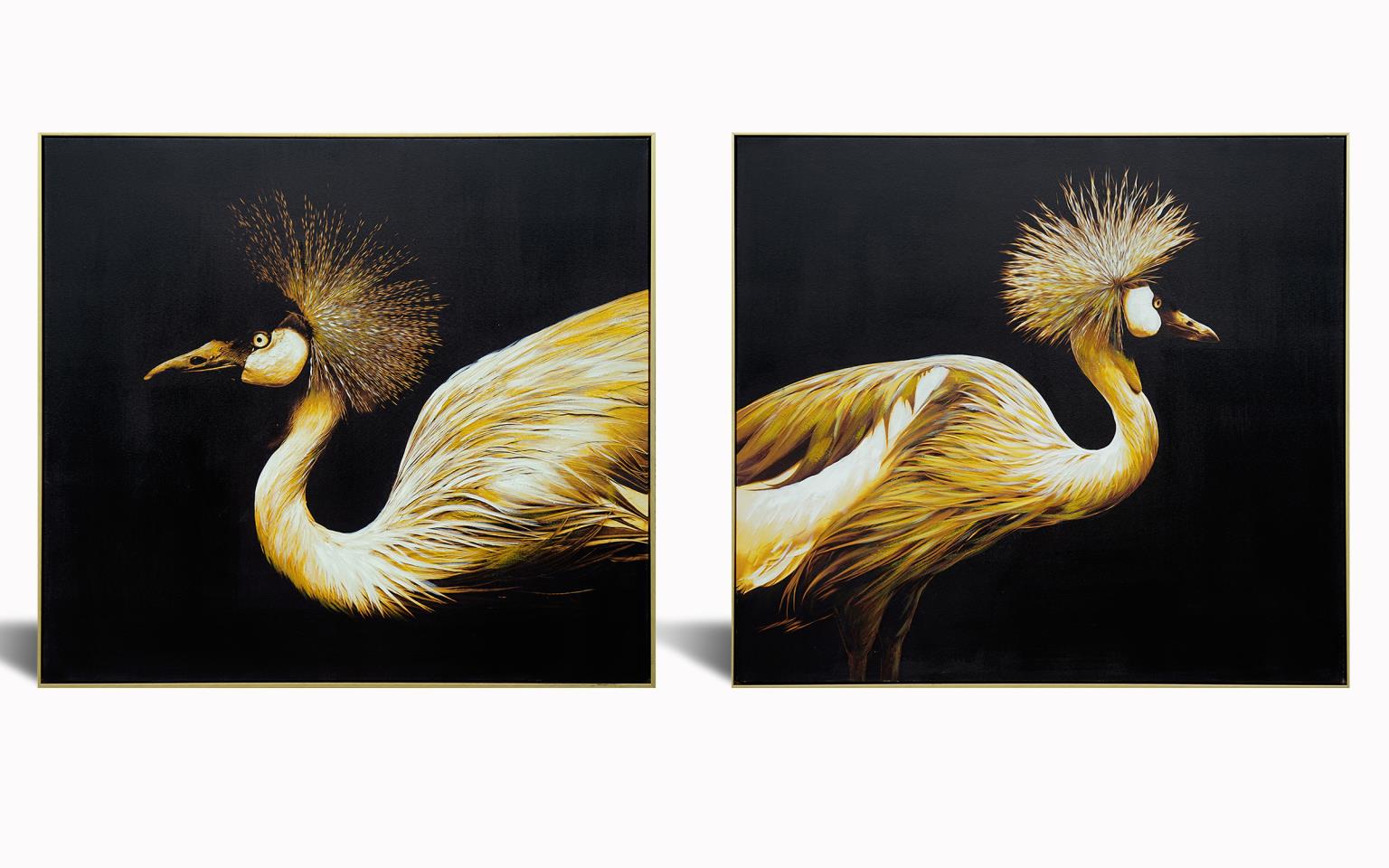 Hand Painted Textured Canvas In Frame (Set) Curated Canvas