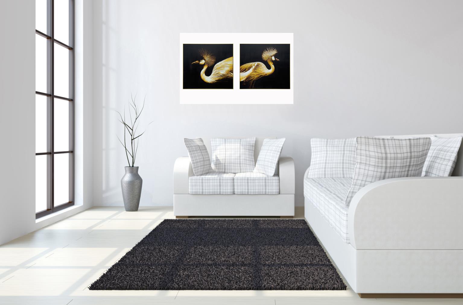 Hand Painted Textured Canvas In Frame (Set) Curated Canvas