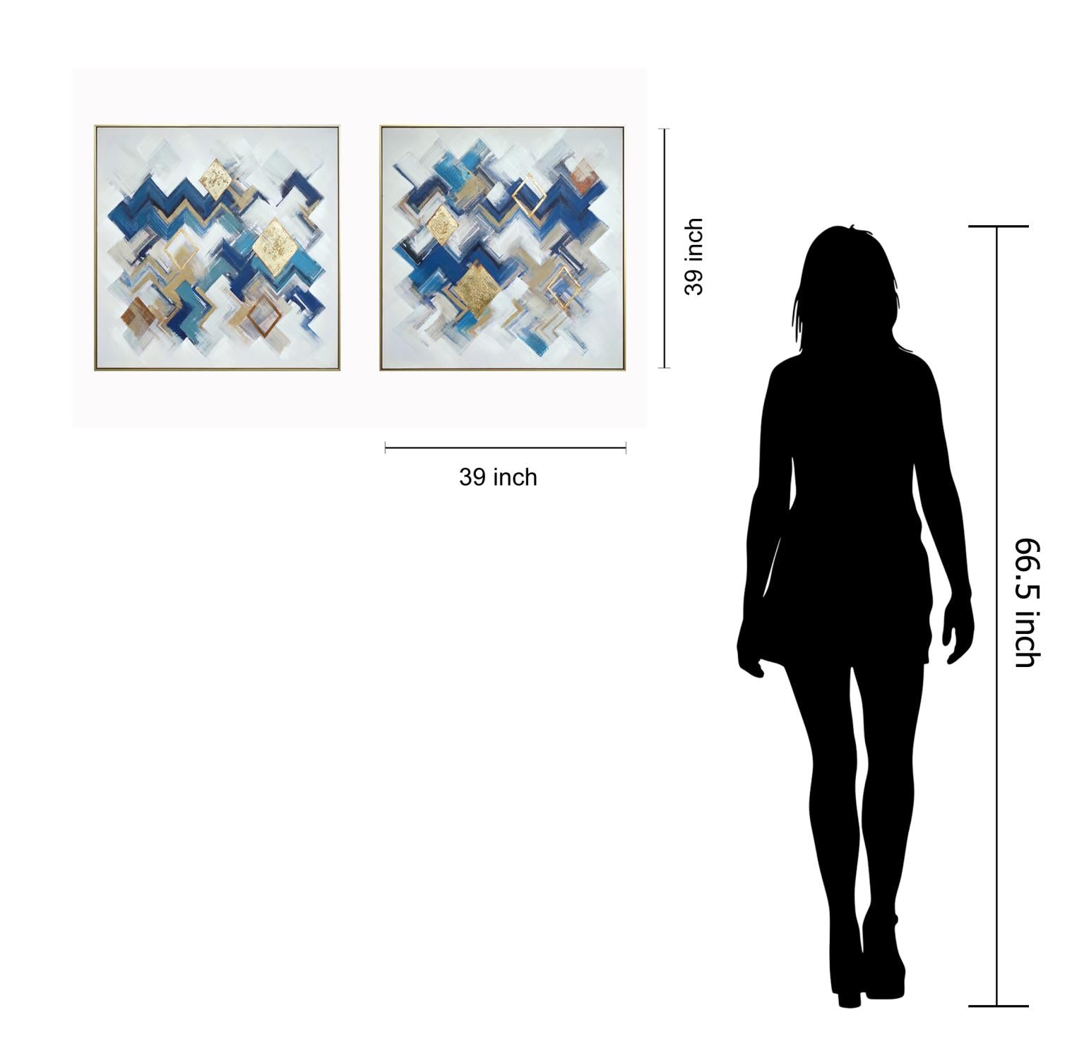 Hand Painted Textured Canvas In Frame (Set) Curated Canvas