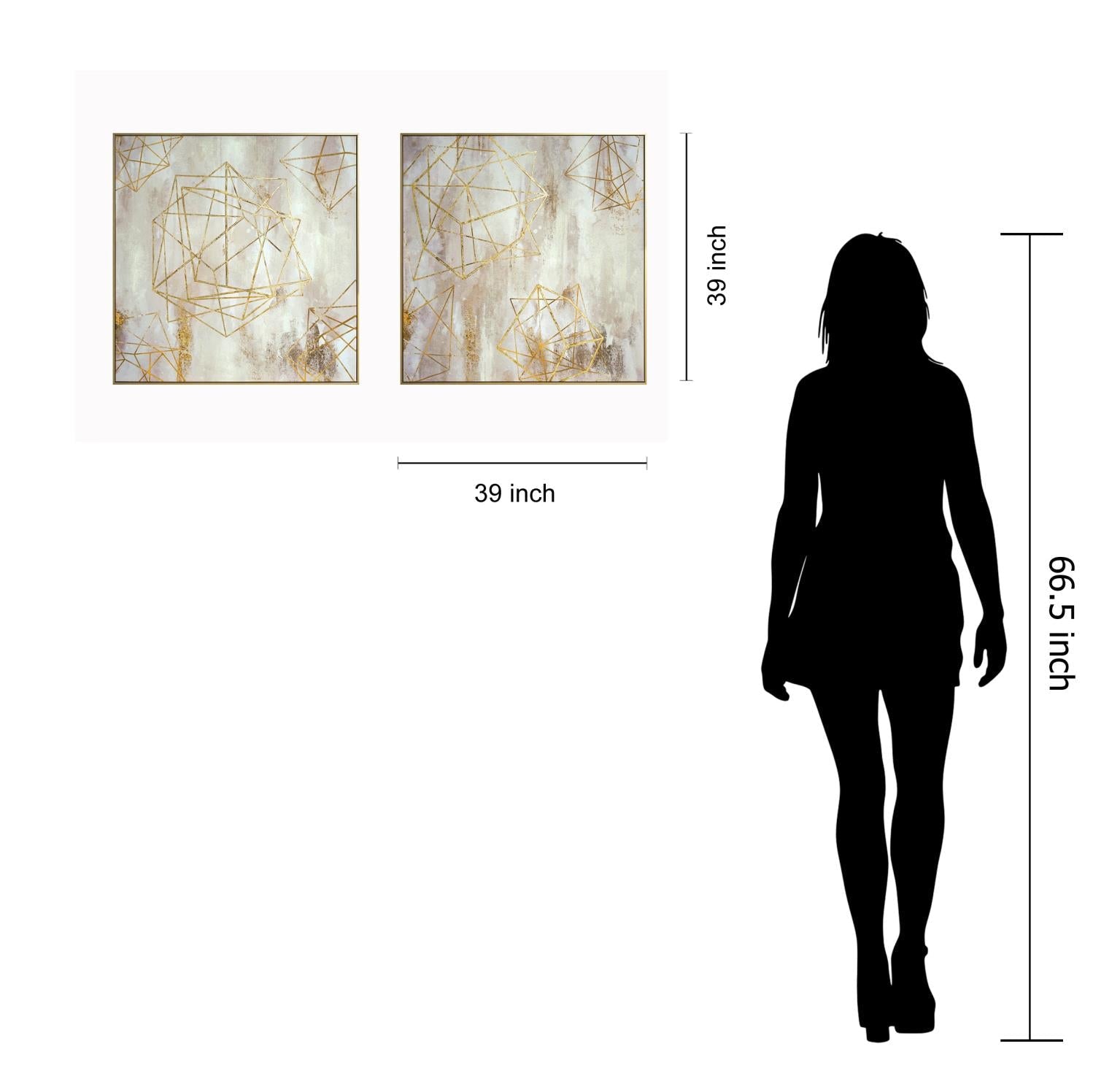 Hand Painted Textured Canvas In Frame (Set) Curated Canvas