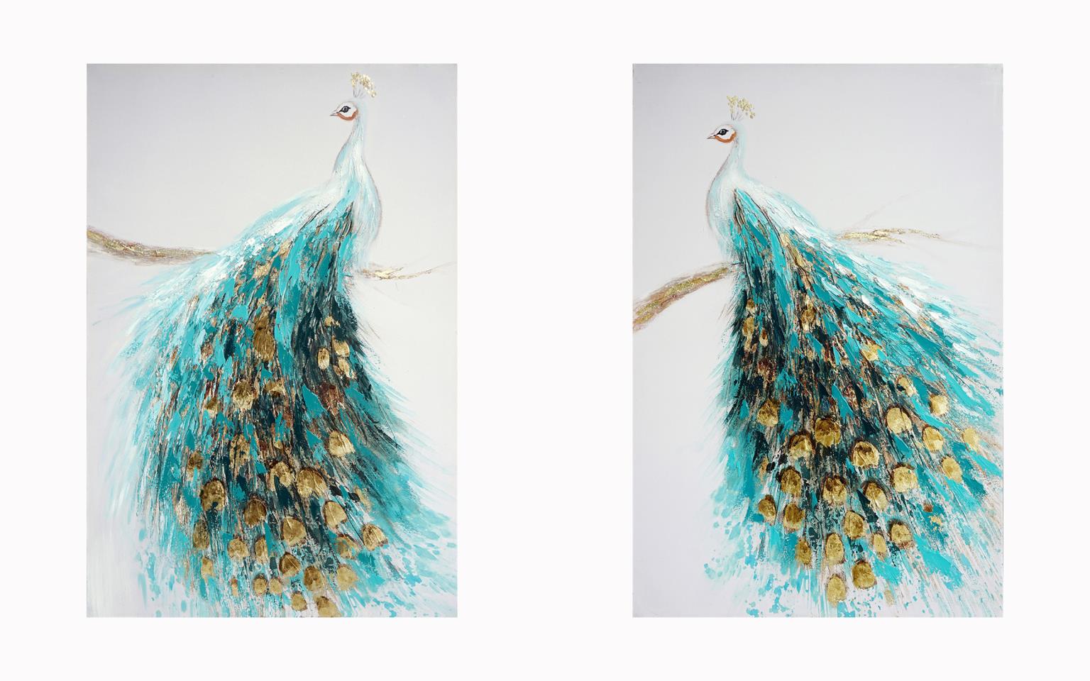 Hand Painted Textured Canvas In Frame (Set) Curated Canvas