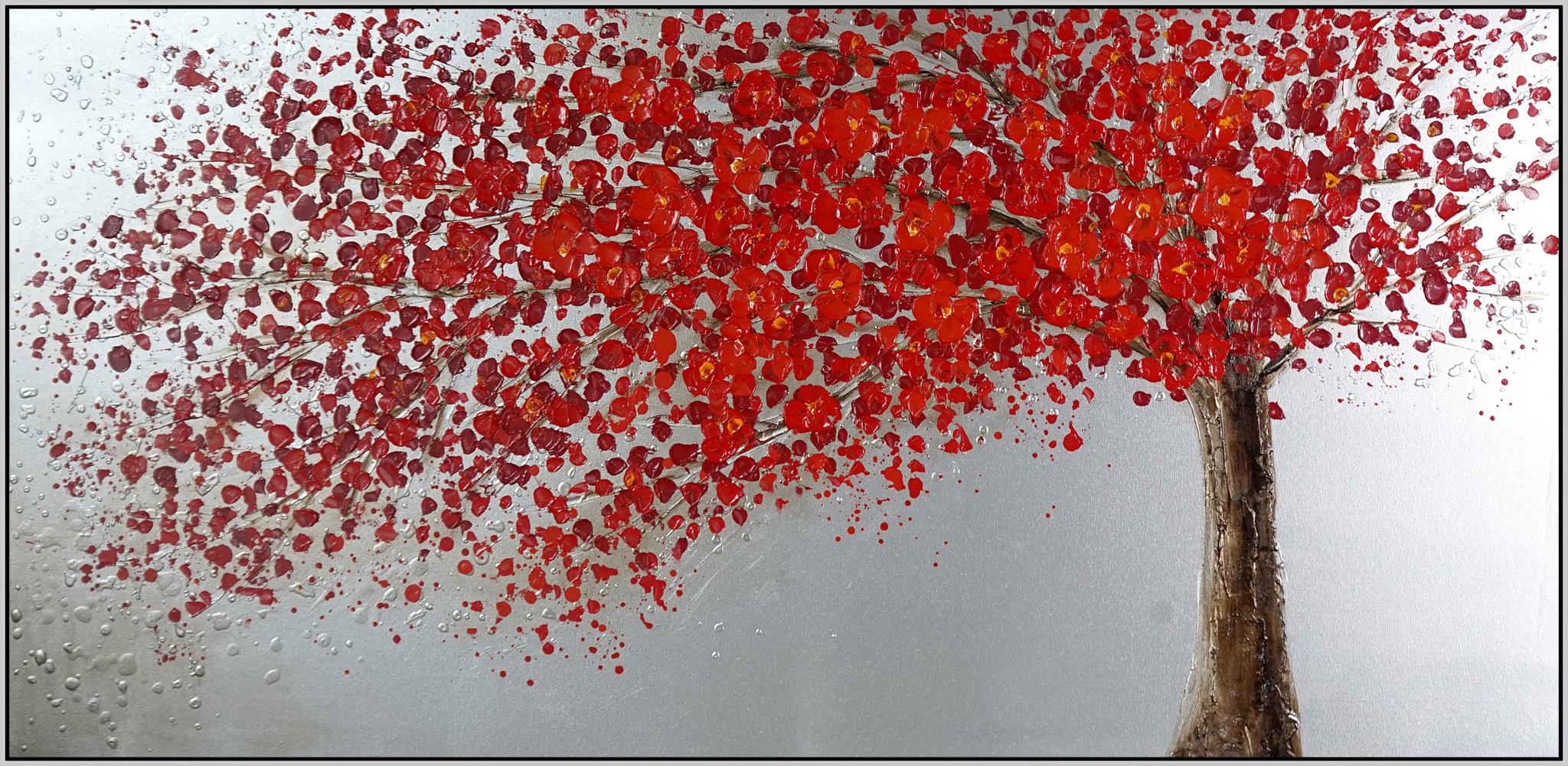 Hand Painted Textured Canvas W/ Foil In Frame Curated Canvas