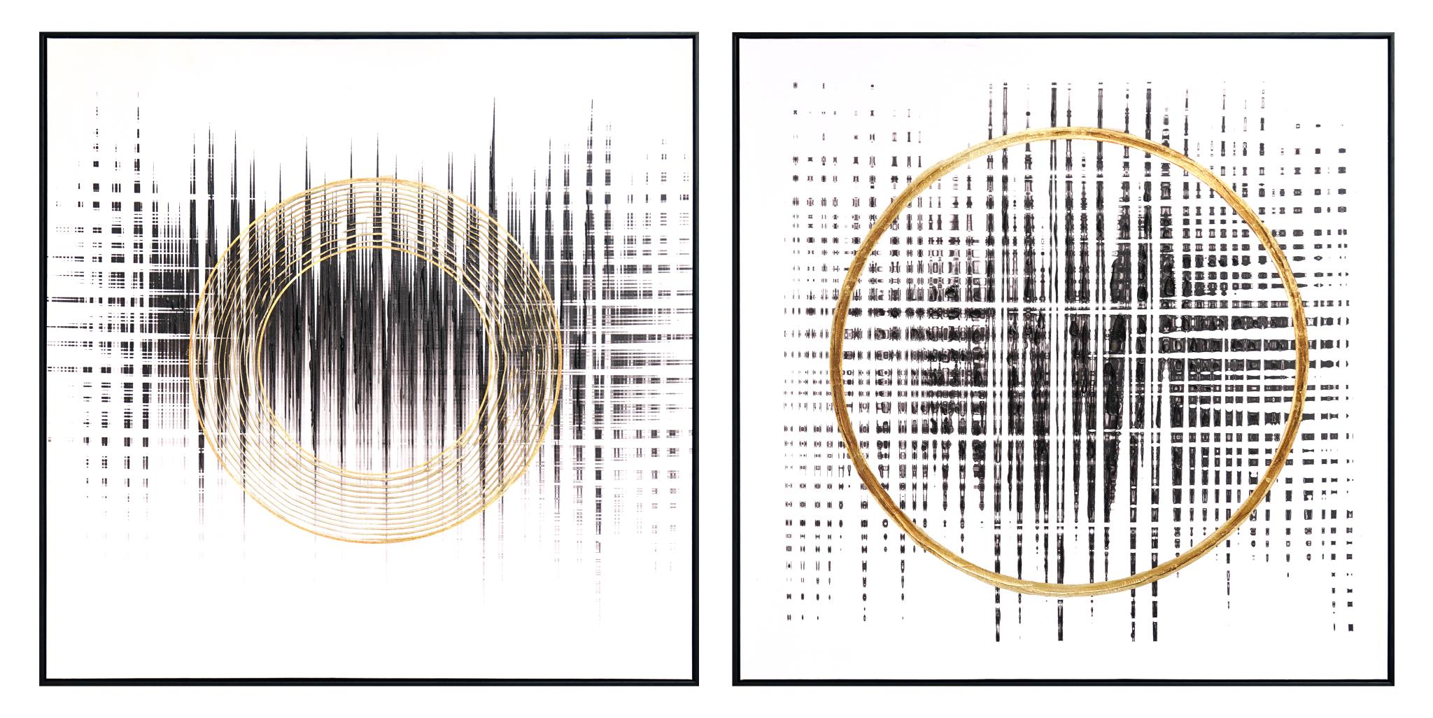 Hd Print Textured Canvas W/ Foil In Frame - Set Curated Canvas