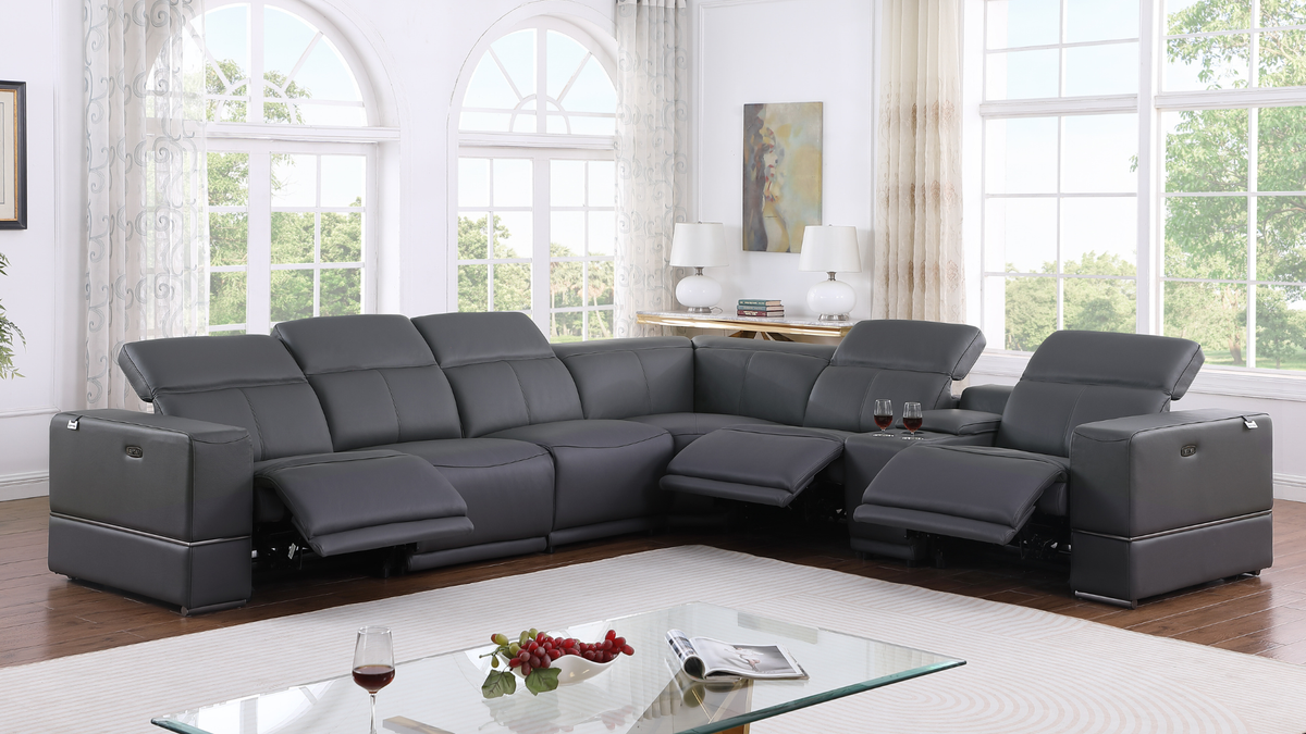 Franco Leather 7-Piece Sectional