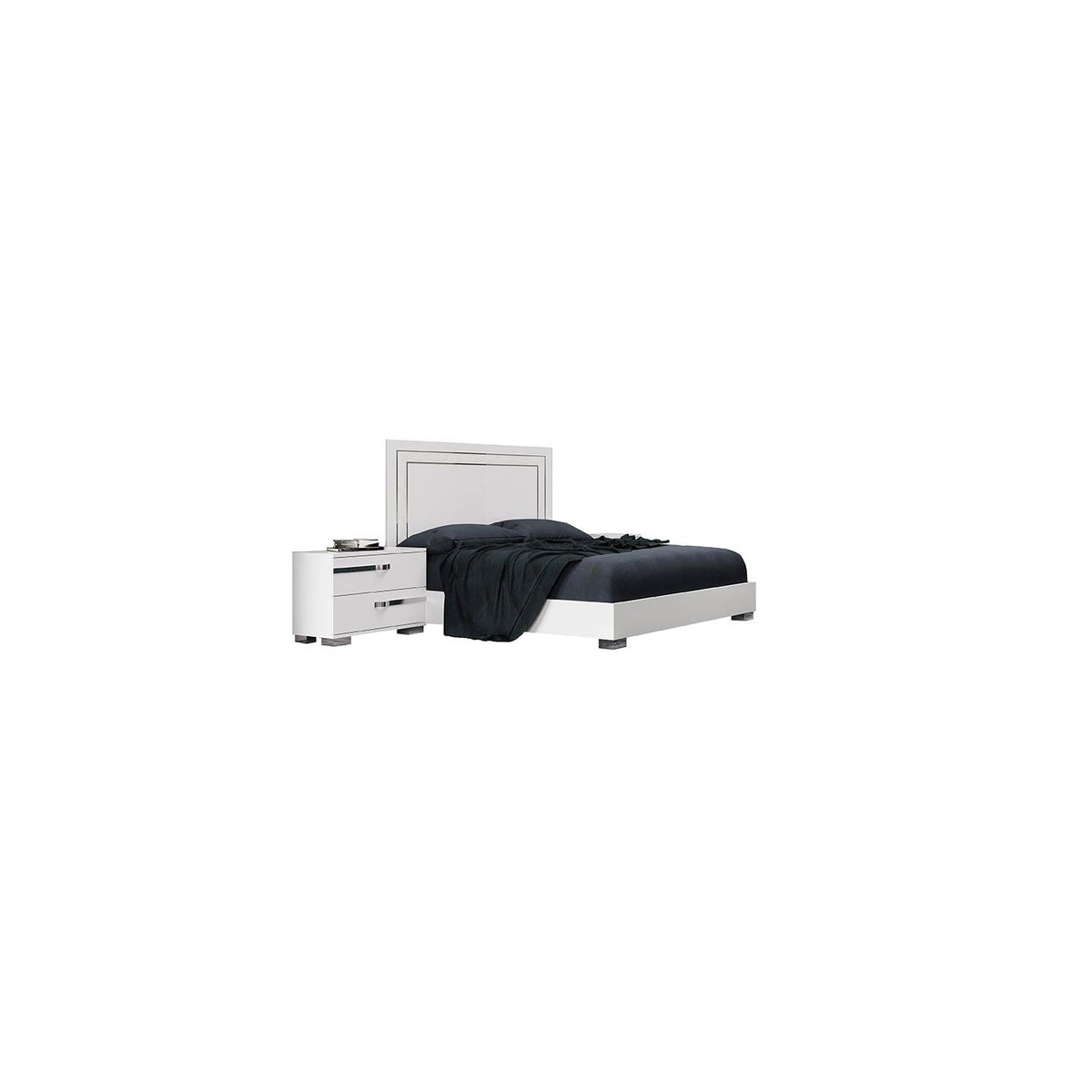 Volare Croco White High Gloss Bedroom Set — Italian Crafted