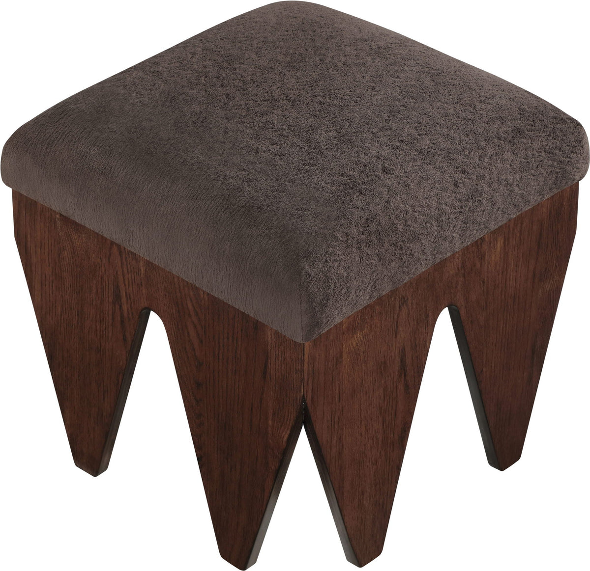 Altair - Fabric Bench with Dark Brown Base