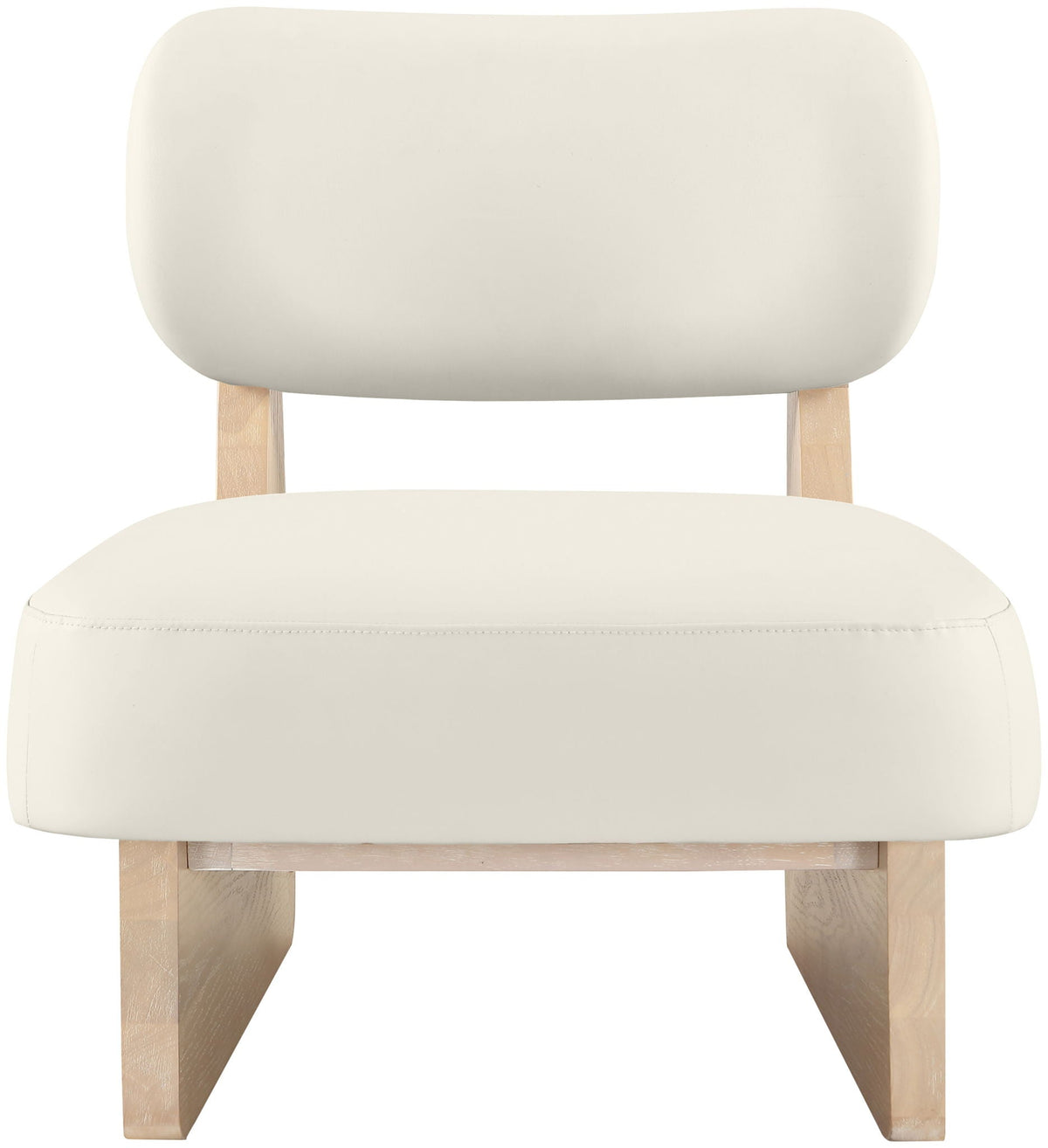 Vetra - Vegan Leather Upholstered Accent Chair with Natural Base