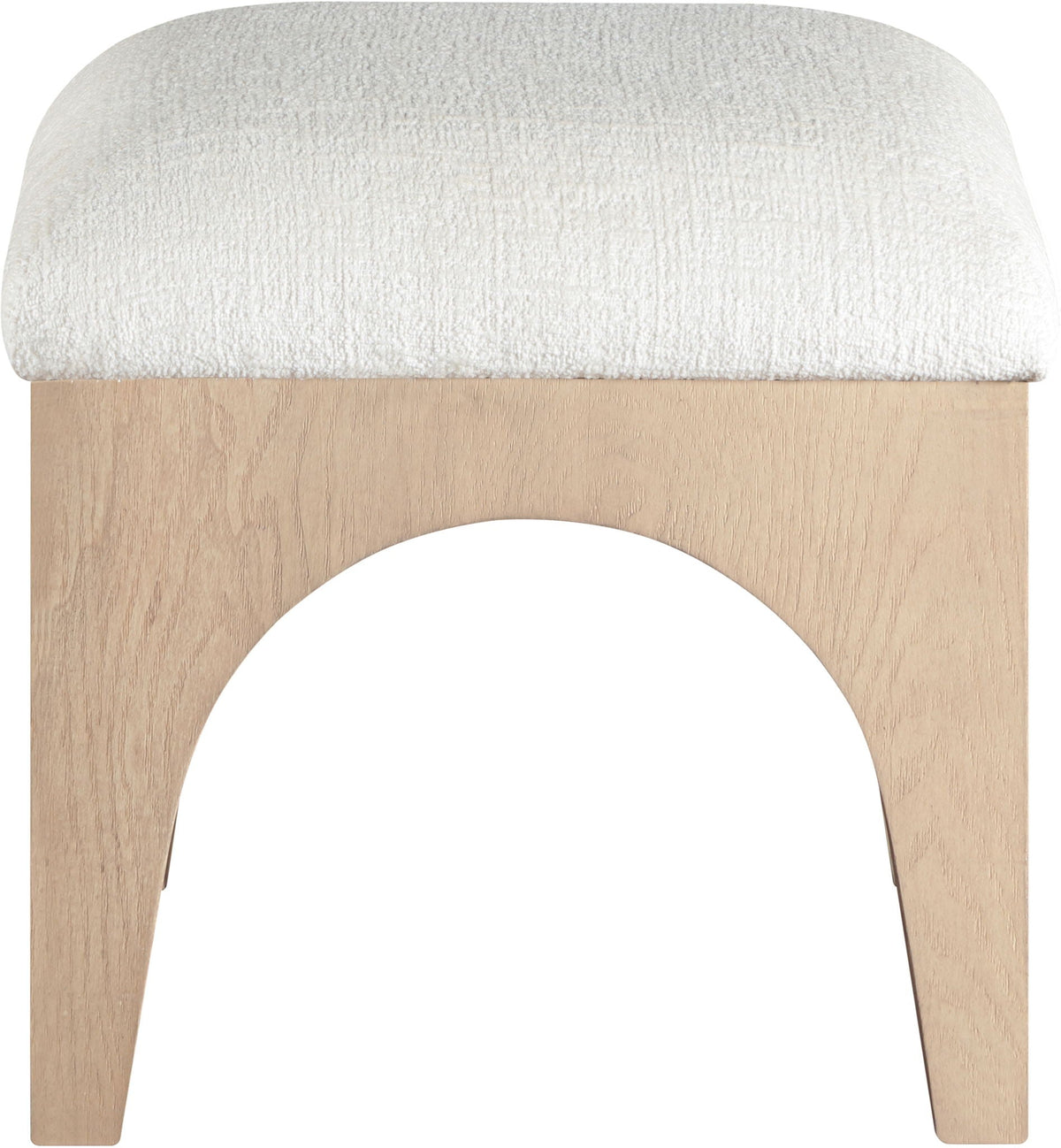 Lawson - Chenille Fabric Ottoman with Natural Base