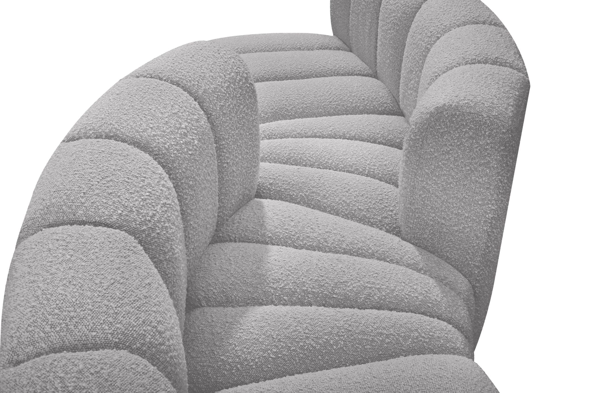 Arc - Boucle Fabric 6 Piece Modular Sofa - Black