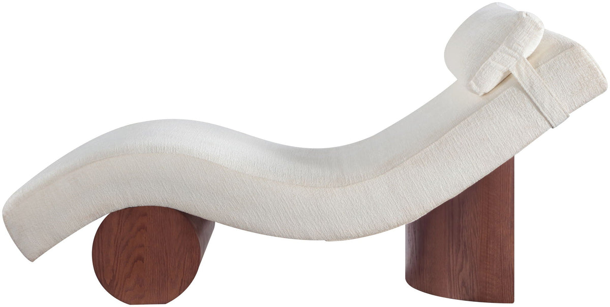 Marcella - Chaise Lounge with Walnut Base