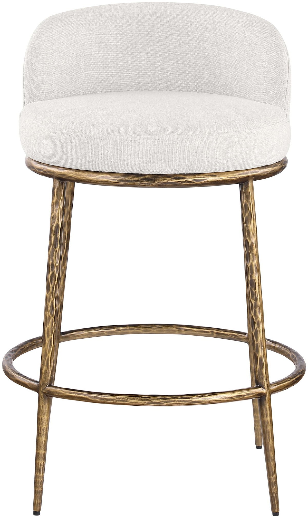 Ferro Upholstered Counter Stool — Brushed Gold Base - Gold