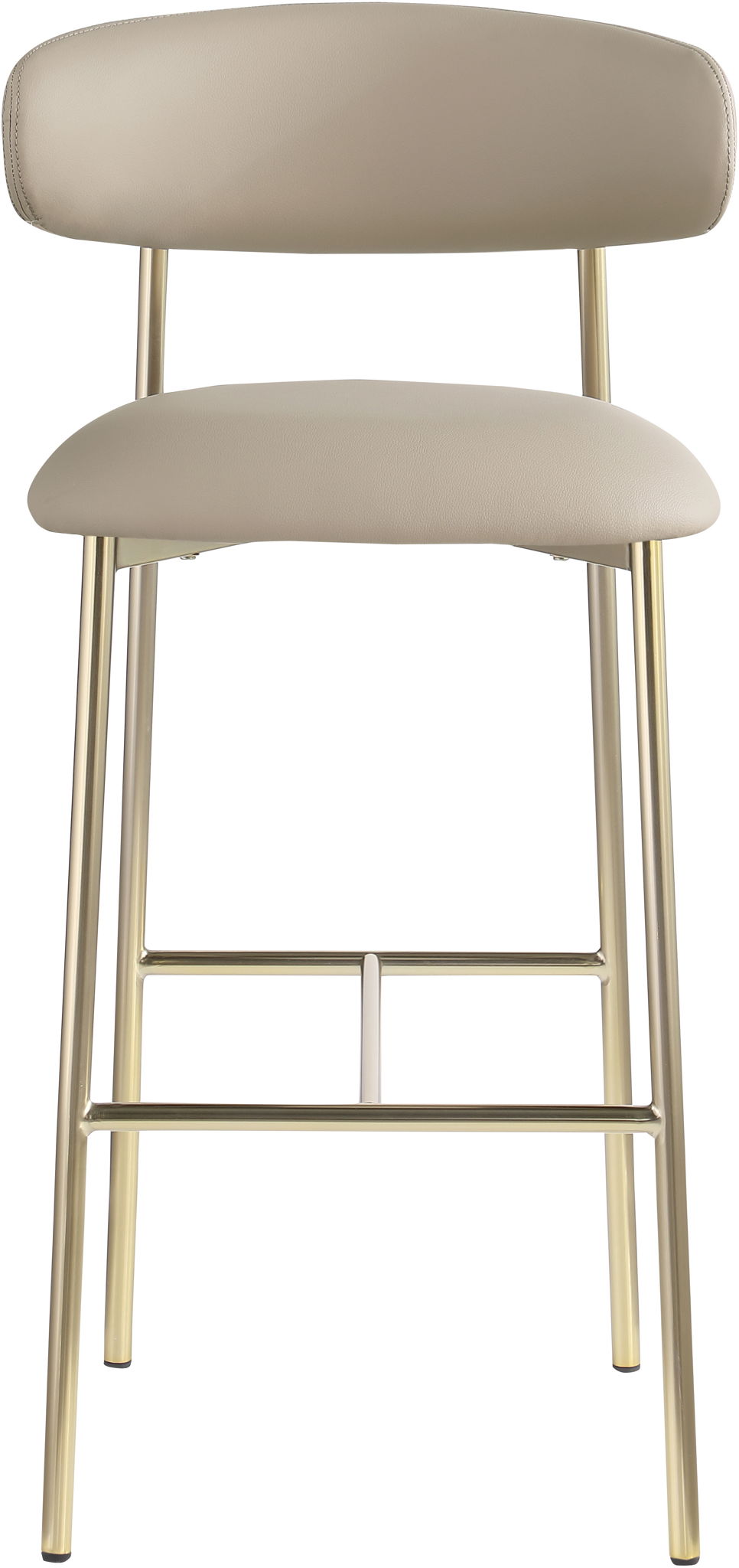 Lupita - Vegan Leather Upholstered Bar Stool (Set of 2) with Brushed Gold Frame
