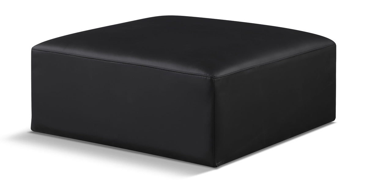 Cube Faux Leather Modular Sectional — Ottoman — Black