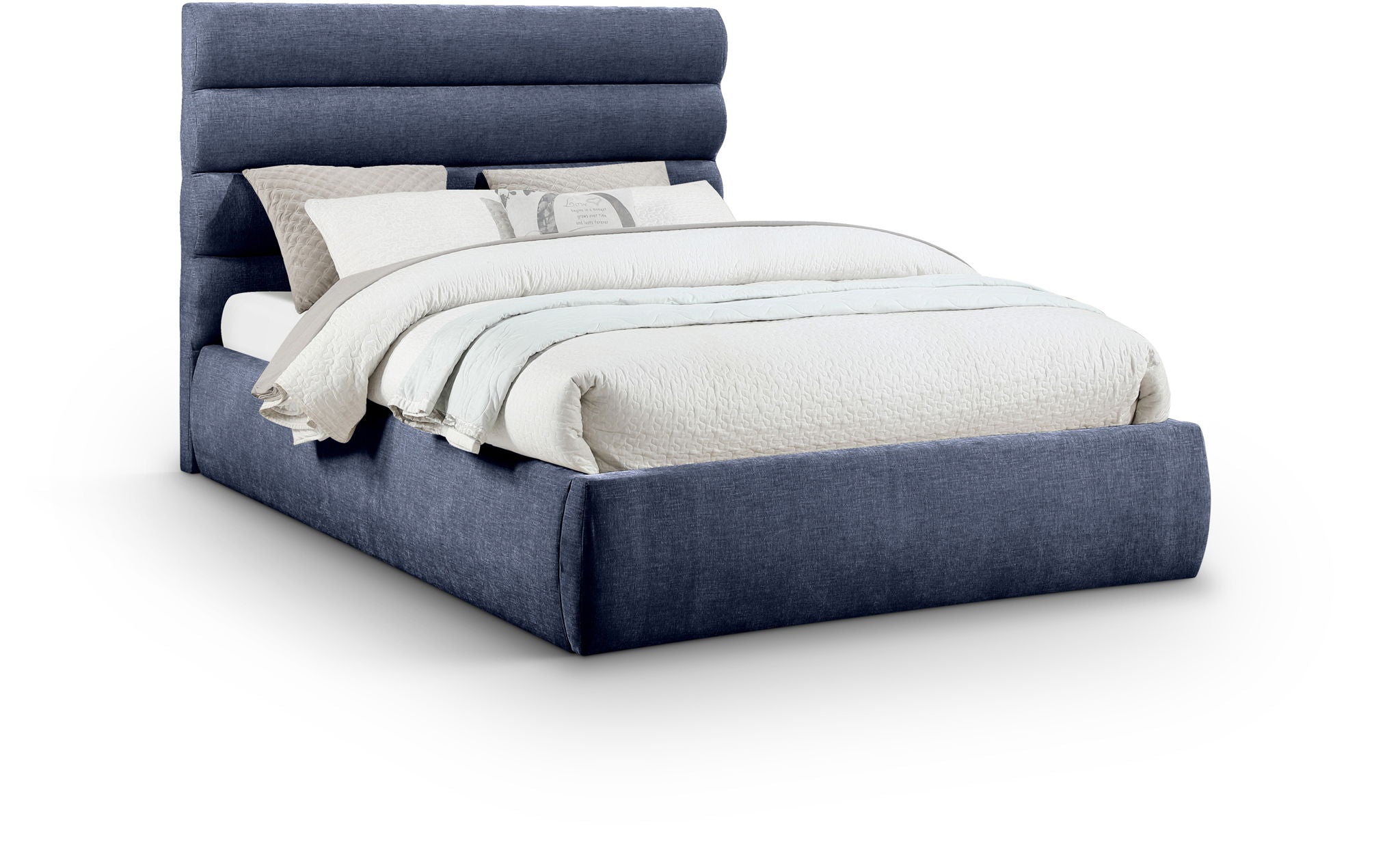 Adam - Chenille Fabric Bed With 52" Headboard