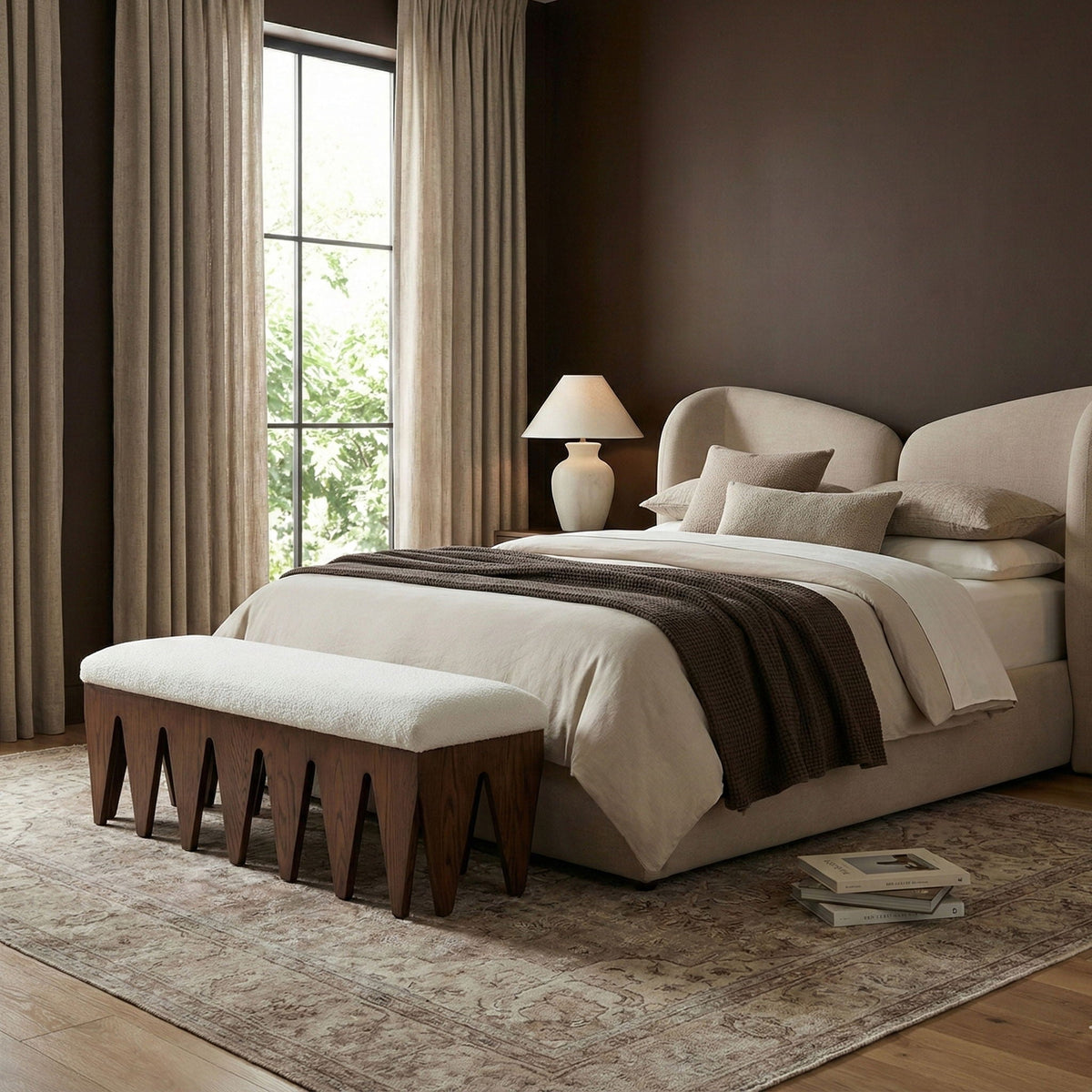 Altair - Bench with Dark Brown Base