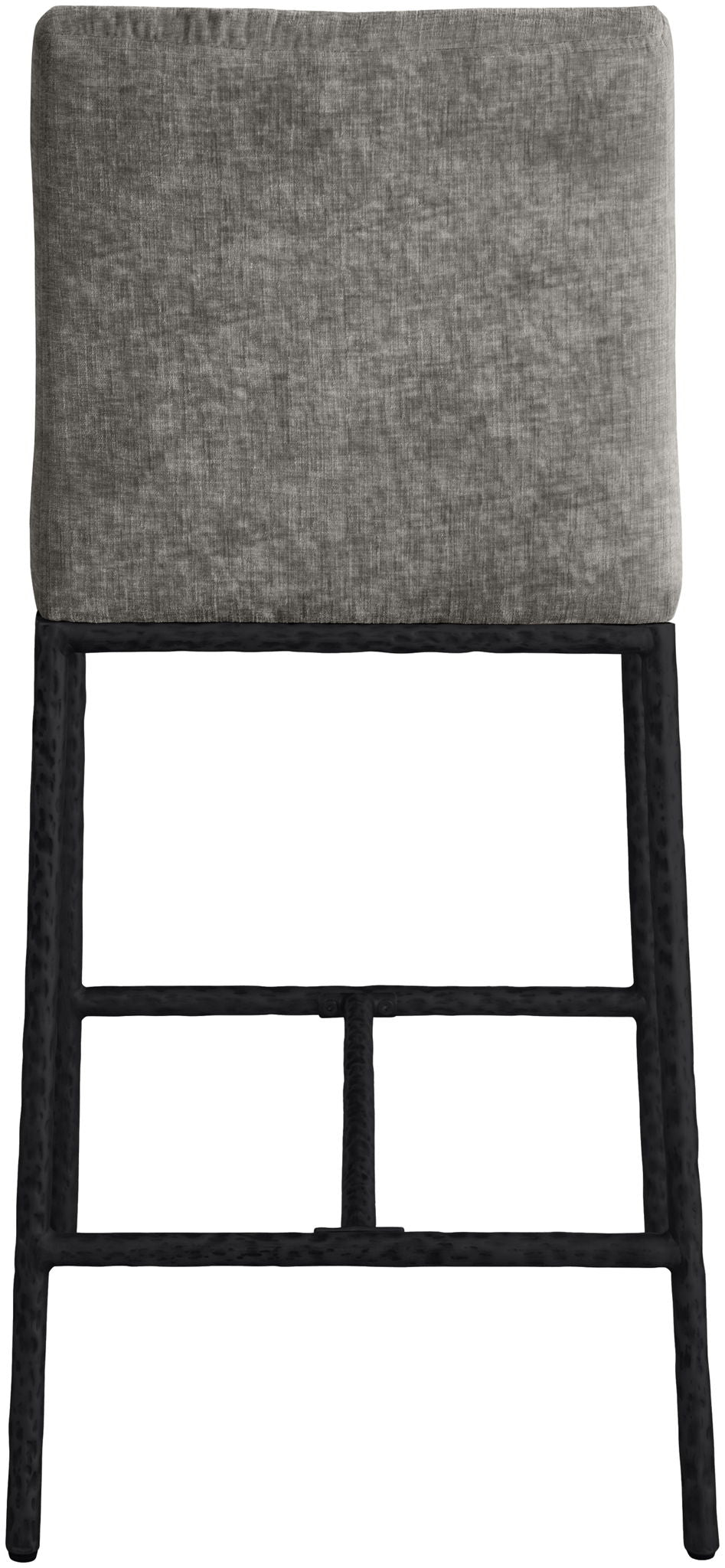 Reeves - Chenille Fabric Upholstered Counter Stool (Set of 2) with Black Base