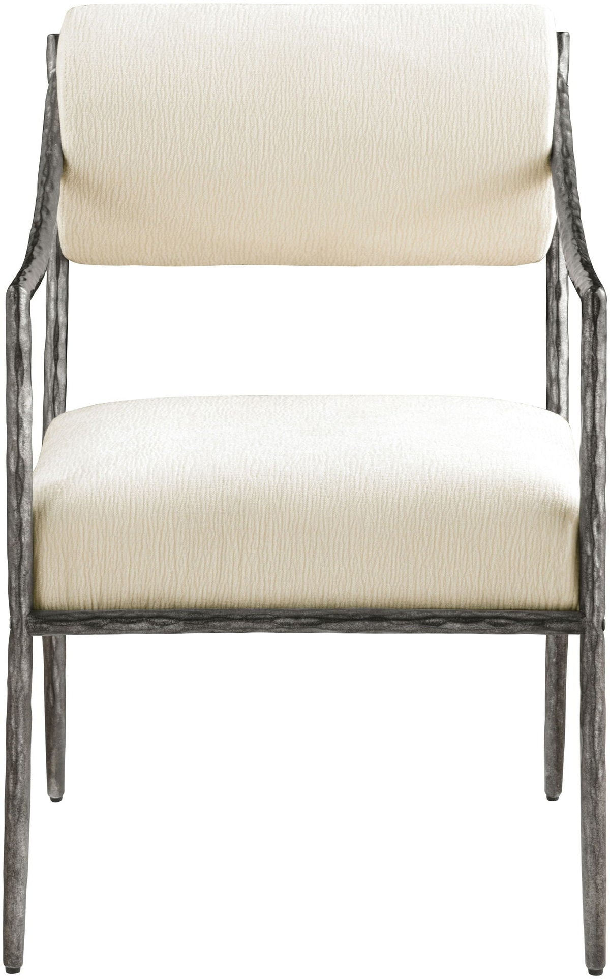 Bastille Chenille Dining Arm Chair Set of 2 with Silver Frame
