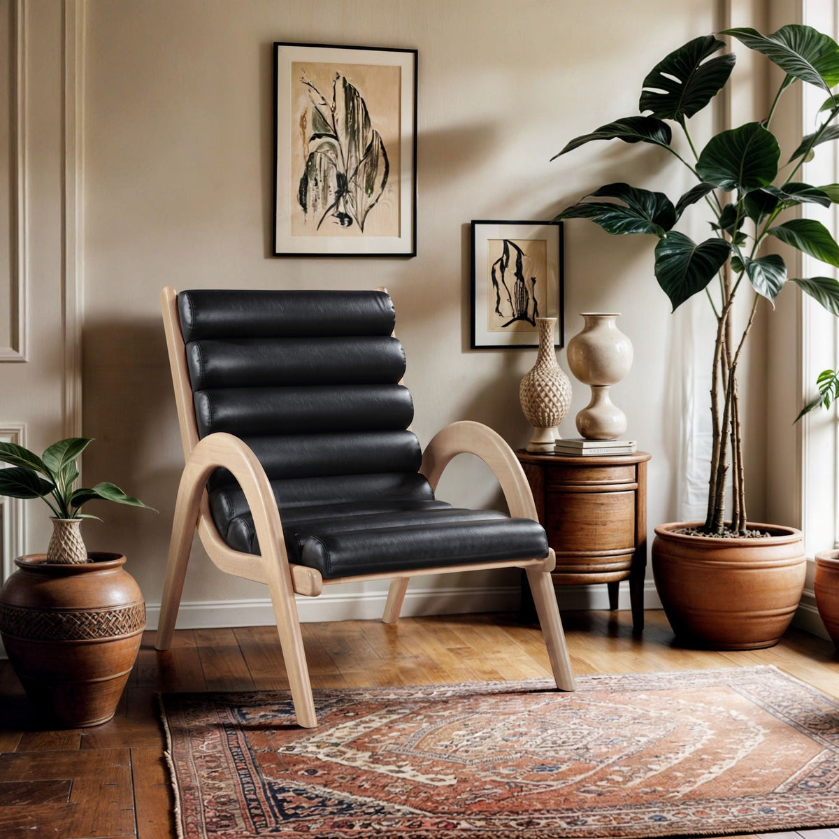 Randal - Accent Chair with Natural Frame