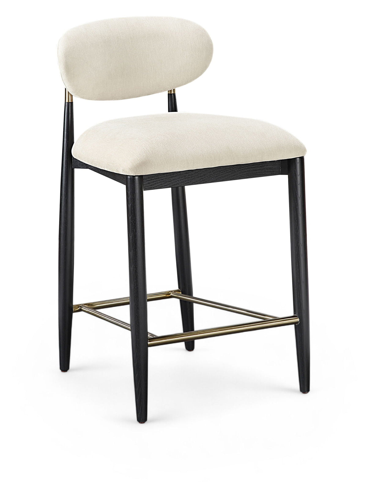 Riccio Fabric Counter Stool with Black Frame