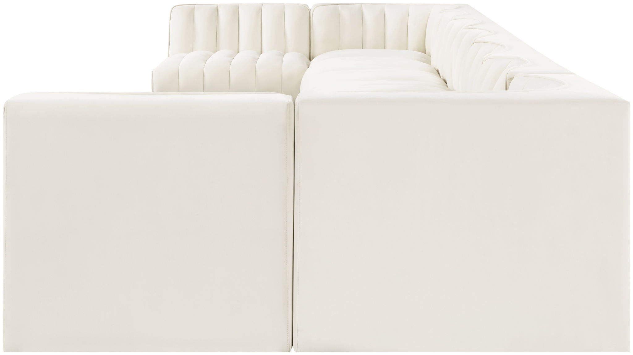 Rummi - Armless Velvet Performance Fabric Upholstered 9 Piece Modular Sectional
