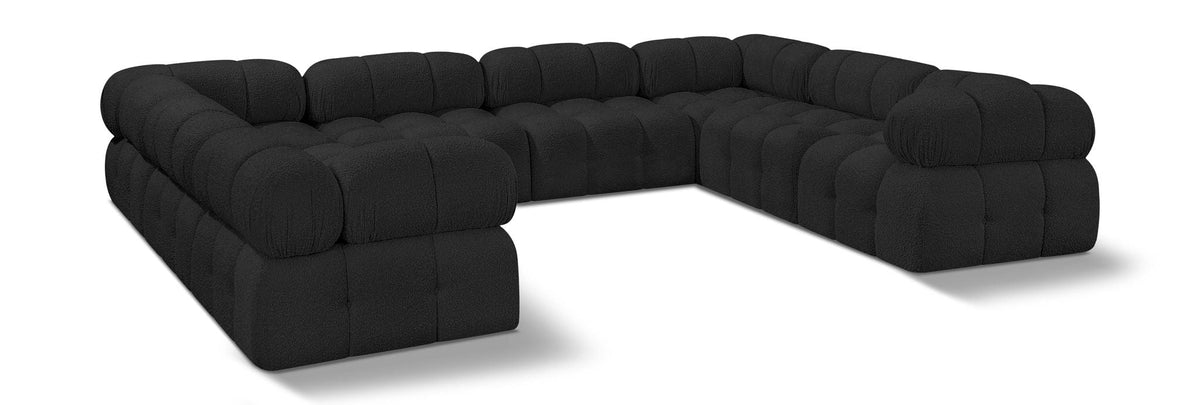 Ames Boucle Modular Sectional — 8-Piece Sectional — Black