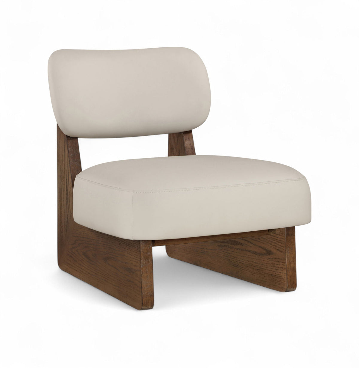 Vetra - Vegan Leather Upholstered Accent Chair With Brown Base - Taupe
