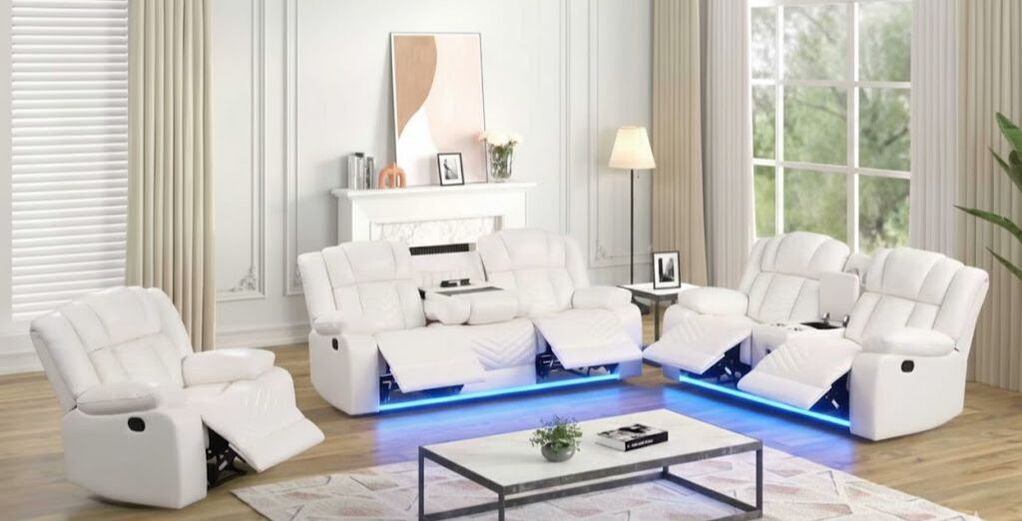 Ace 3PC Reclining Set — Bluetooth Speaker & LED Lights