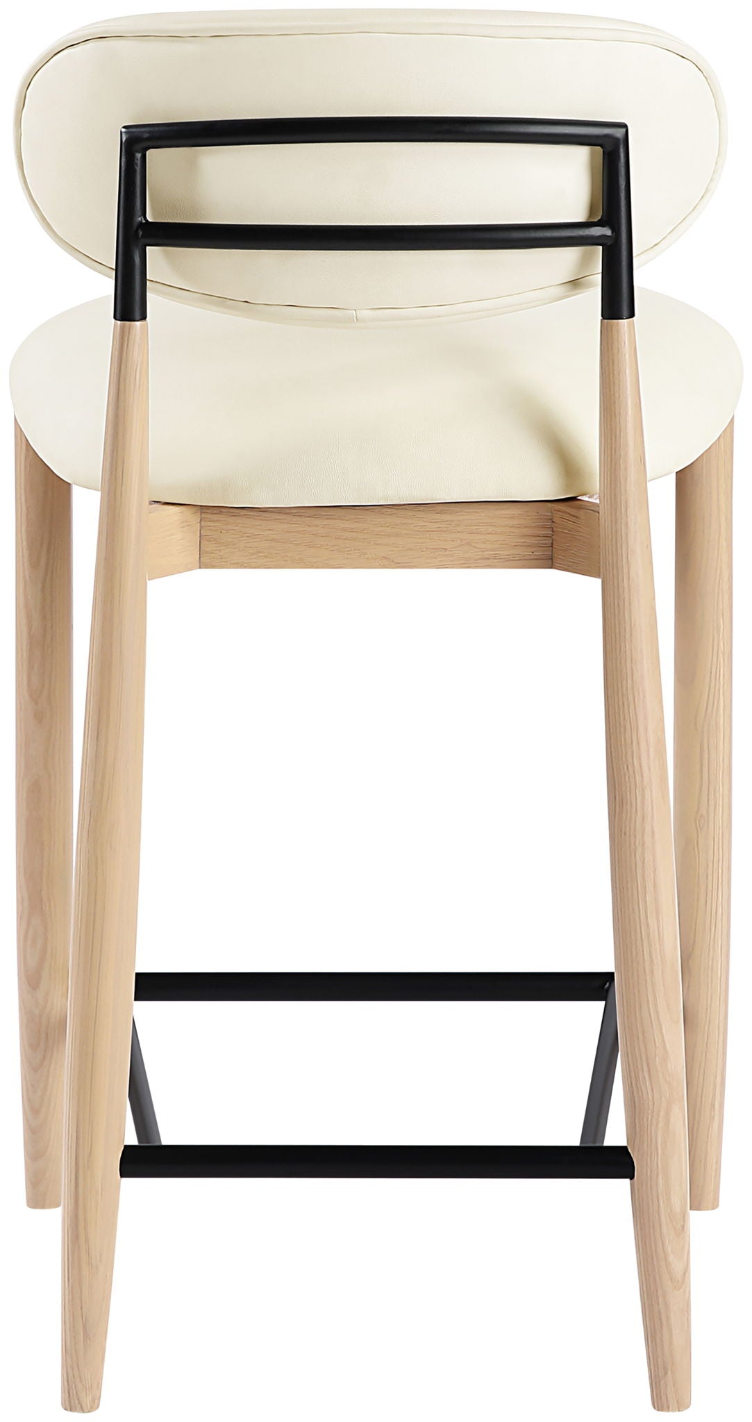 Riccio Vegan Leather Counter Stool with Natural & Black Frame