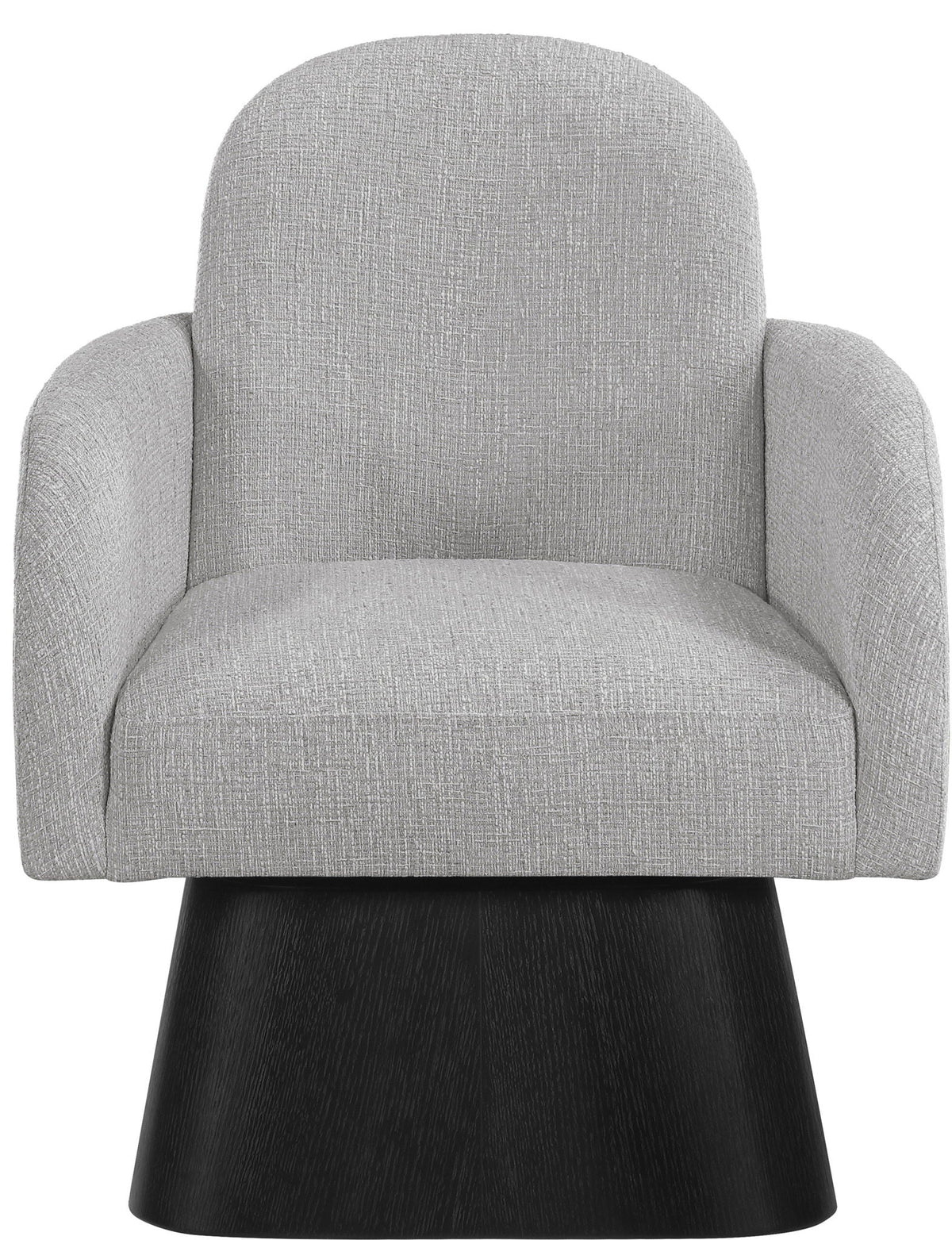 Marlowe - Linen Textured Fabric Upholstered Swivel Accent Chair with Black Base
