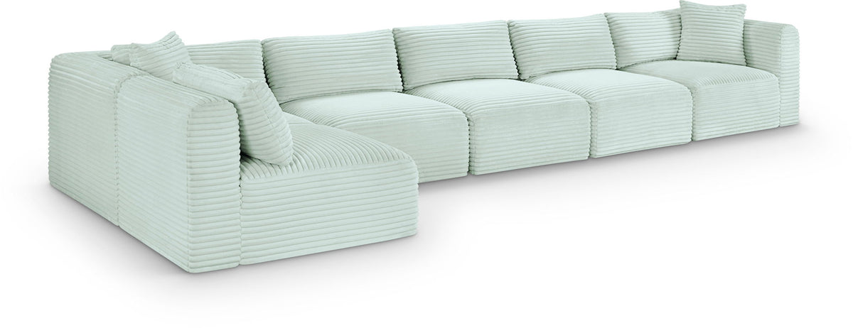 Shaggy Modular Sectional — 6-Piece Sectional — Mint