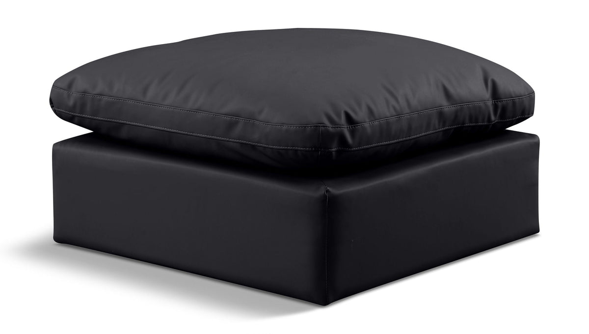 Indulge Faux Leather Modular Sectional — Ottoman — Black
