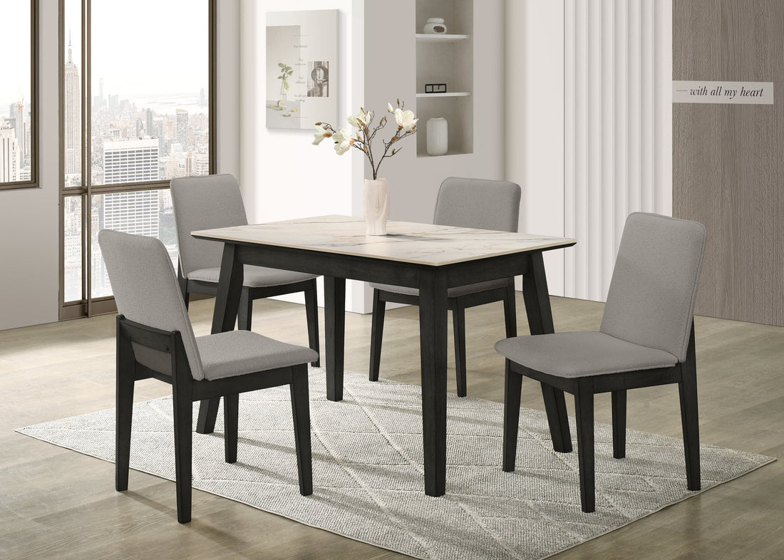 Alan20 Dining Set — Porcelain Table Top & 4 Chairs