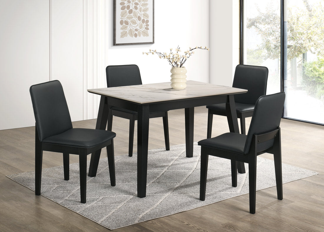 Alan30 Dining Set — Porcelain Table Top & 4 Chairs