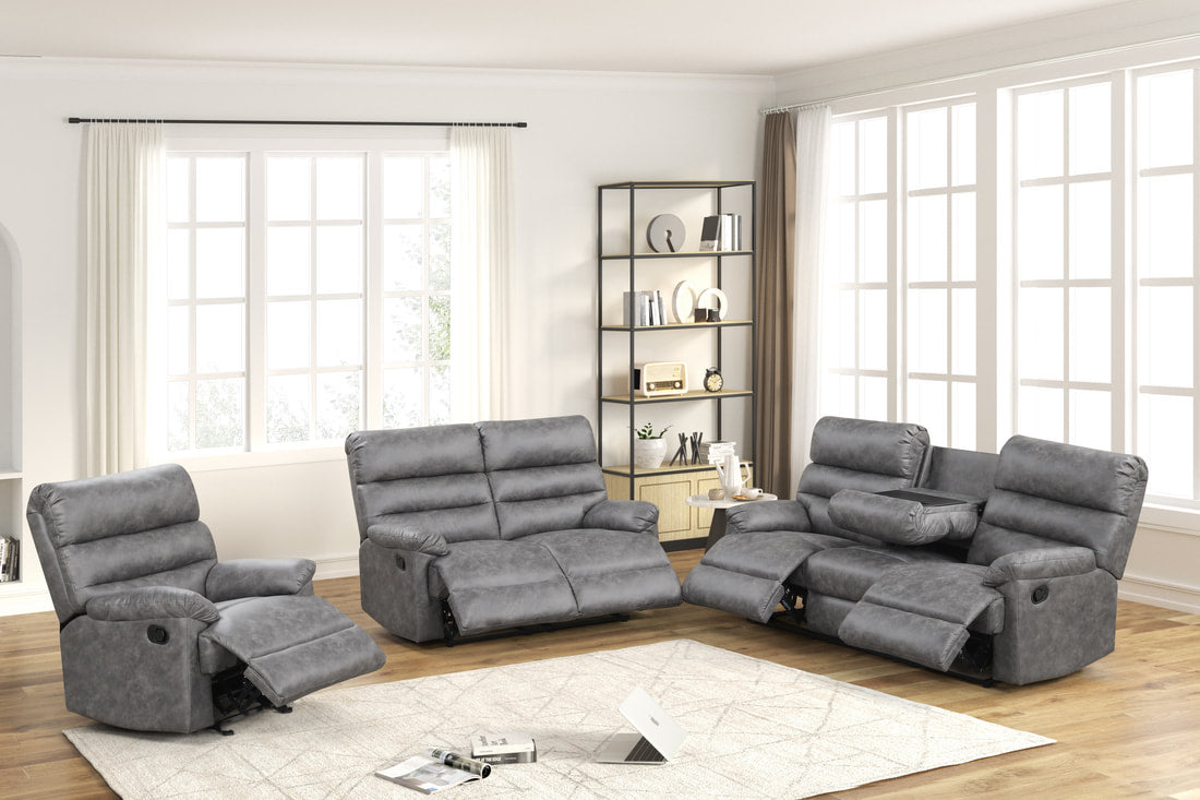 Albert31 3PC Reclining Set — Drop-Down Table & Cup Holders